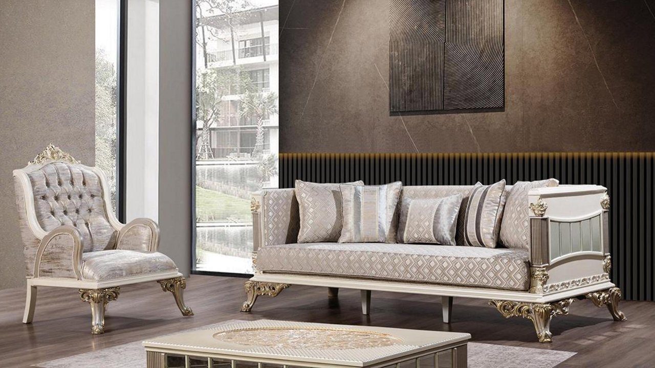 JVmoebel Made 3+3+1+1 Sofa Chesterfield Luxus Sofas Klassische In Sessel, Sitzer Sofagarnitur Europe