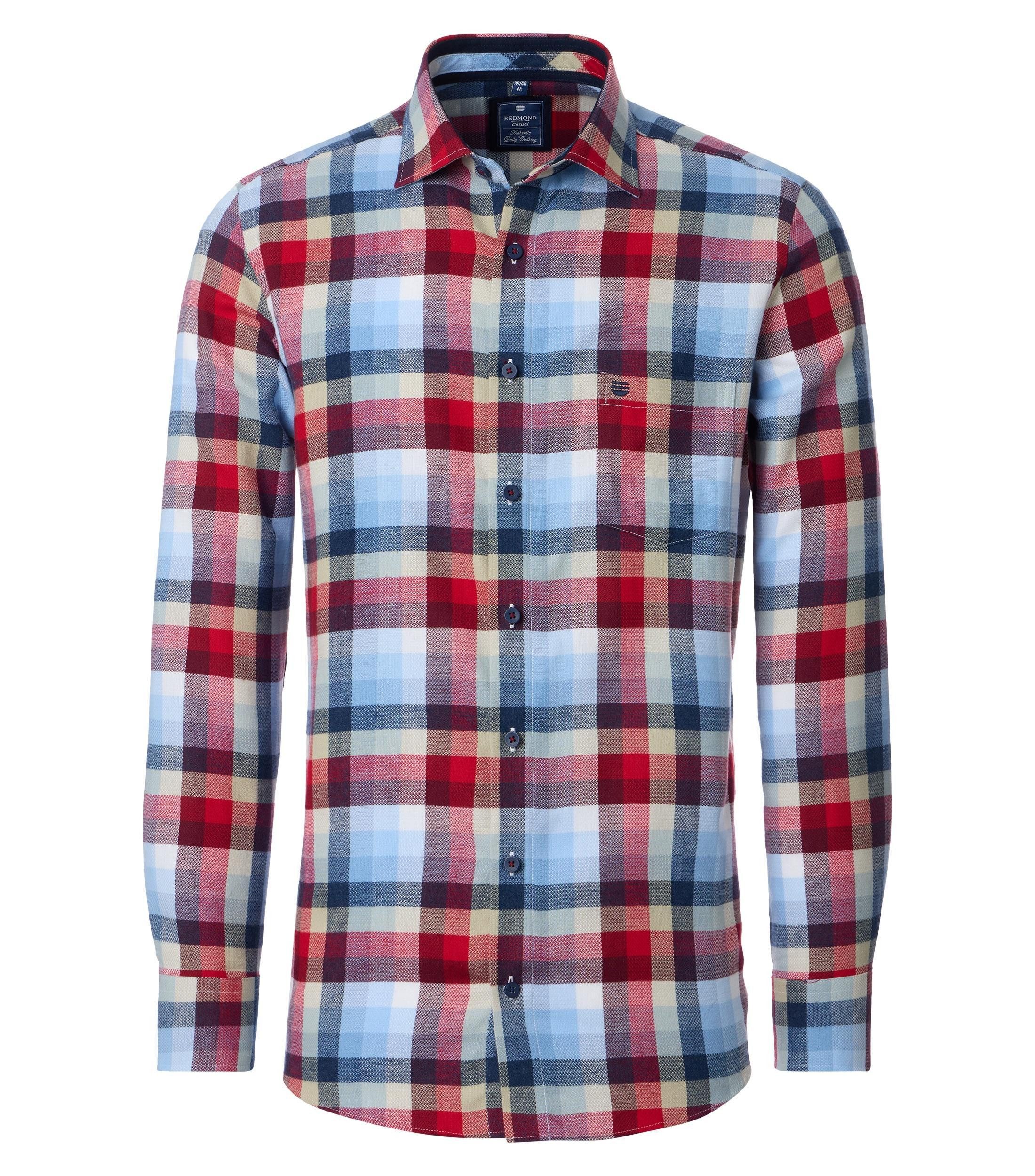 Redmond Langarmhemd kariert Comfort Fit
