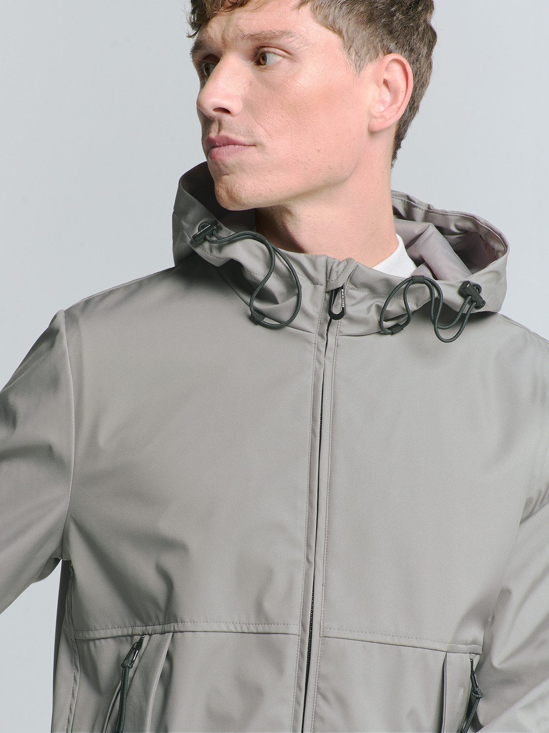 NO EXCESS Kurzjacke No Excess Jacke mit Kapuze Jacket Mid Long Hooded