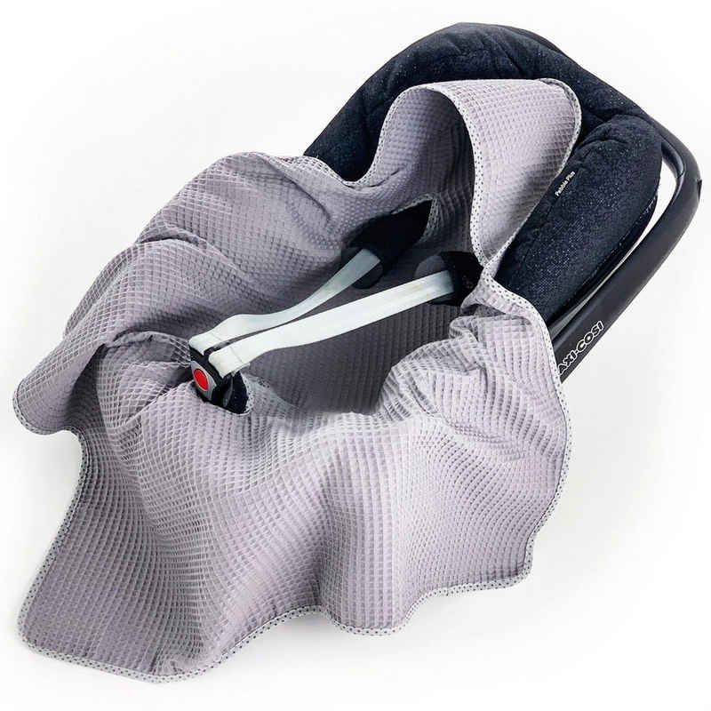Einschlagdecke Einschlagdecke Waffelstoff Baumwolle Babyschale Autositz,Sommer Decke, BABEES