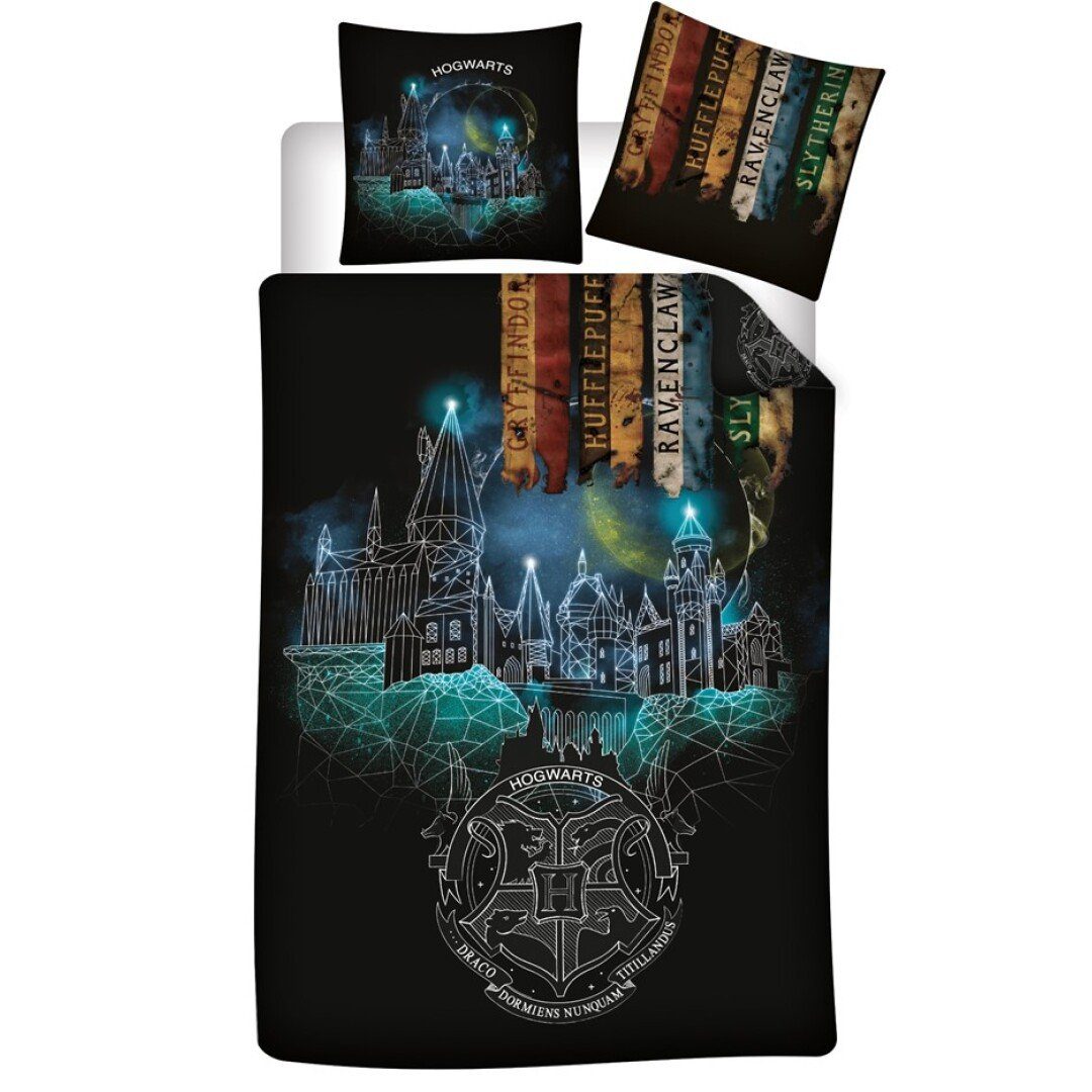 Bettwäsche Harry Potter Hogwarts Kinderbettwäsche, Harry Potter, Mikrofaser, Deckenbezug 135-140x200 cm, Kissenbezug 63x63 cm