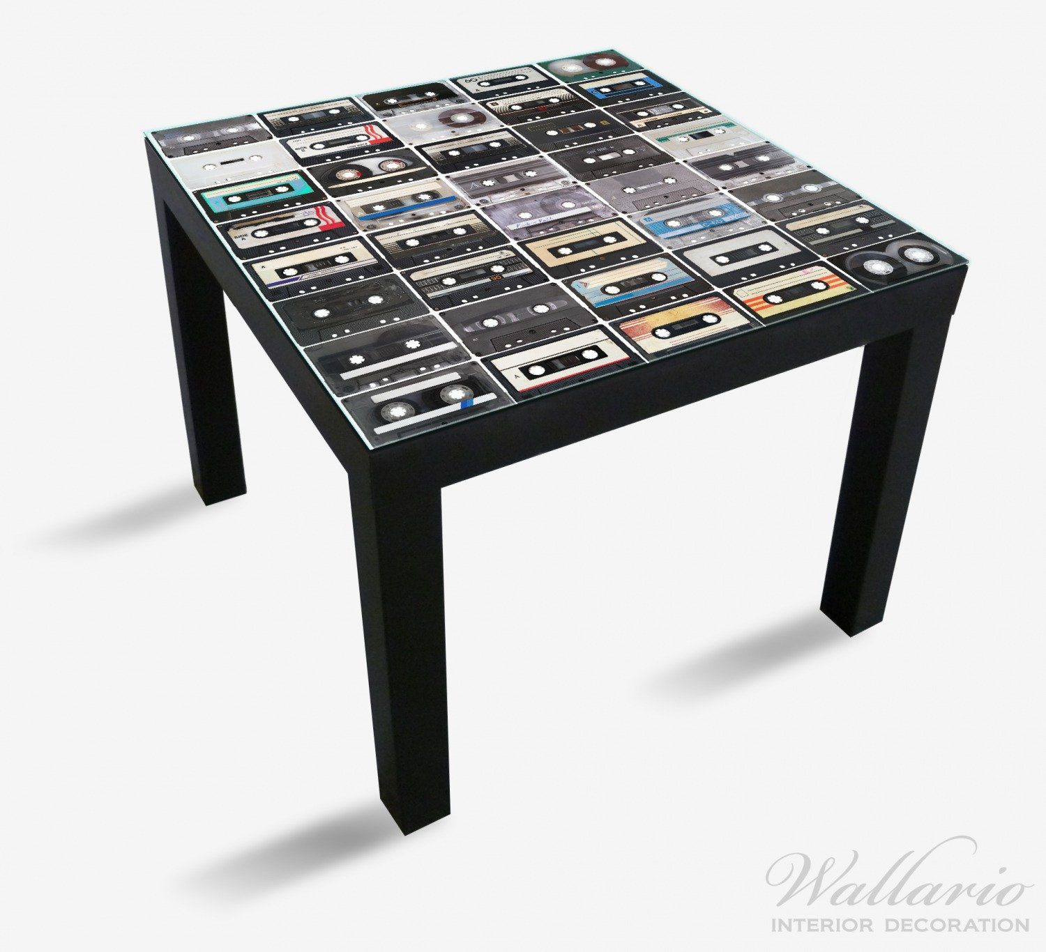 Wallario Tischplatte für (1 Ikea Kassetten Retro Tisch geeignet Lack St)