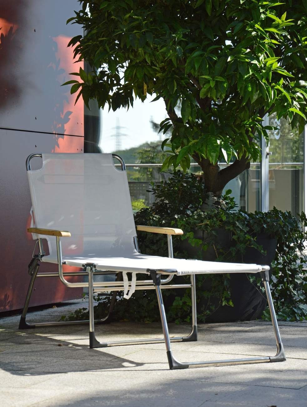 Fiam Gartenliege Sonnenliege Amigo 40 plus Schwarz mit Armlehne von FIAM