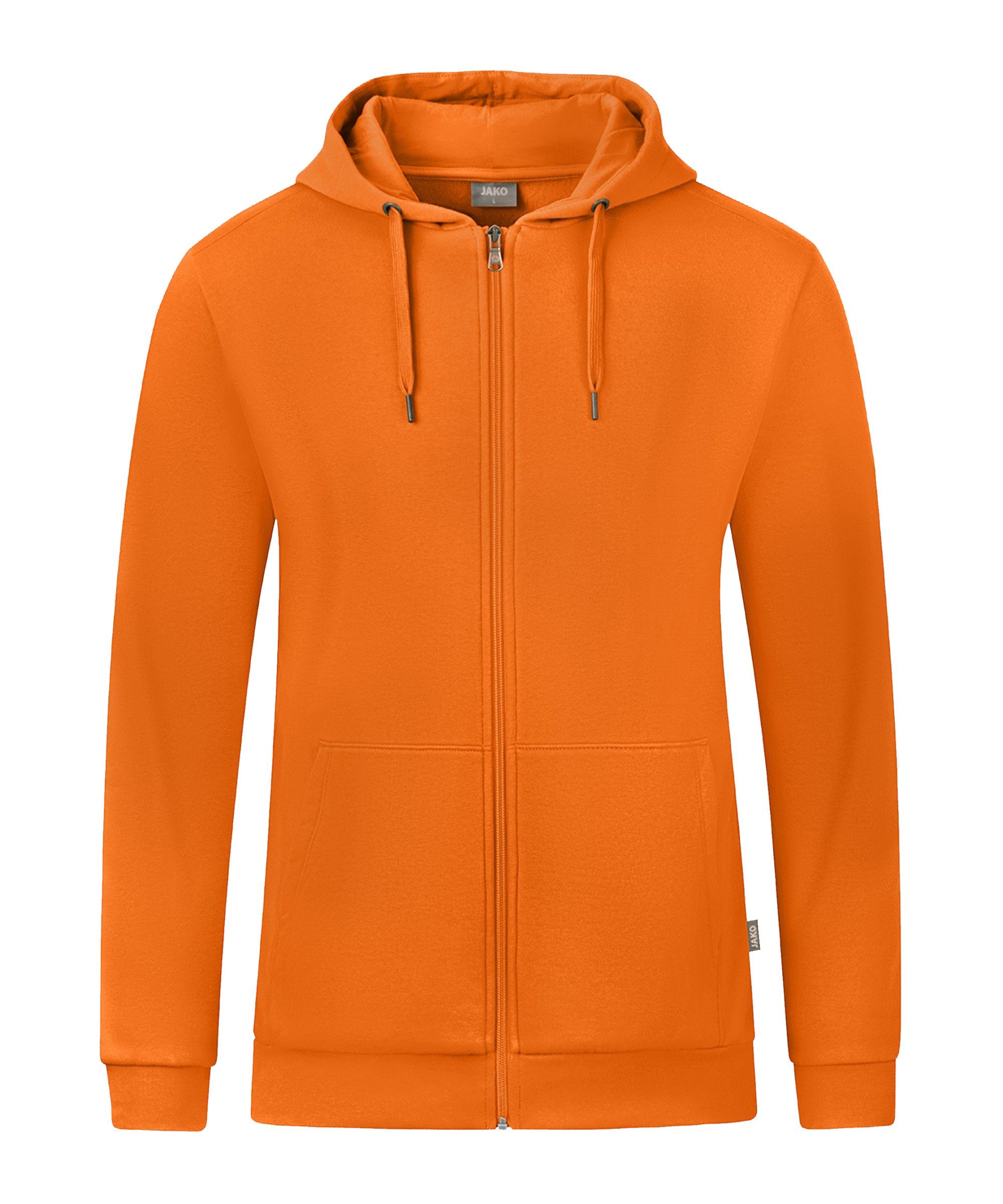 Jako Sweatjacke Organic Kapuzenjacke orange