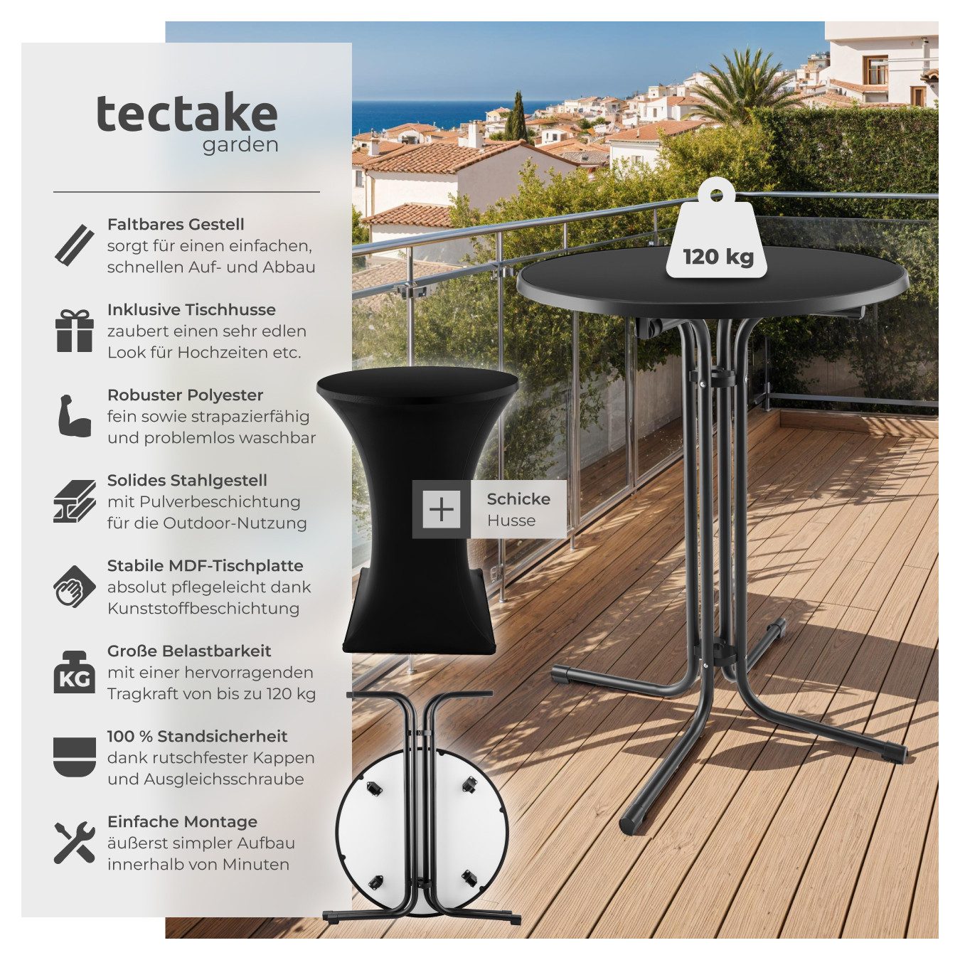 tectake Bistrotisch Stehtisch (1-St., 1 tlg), günstig online kaufen