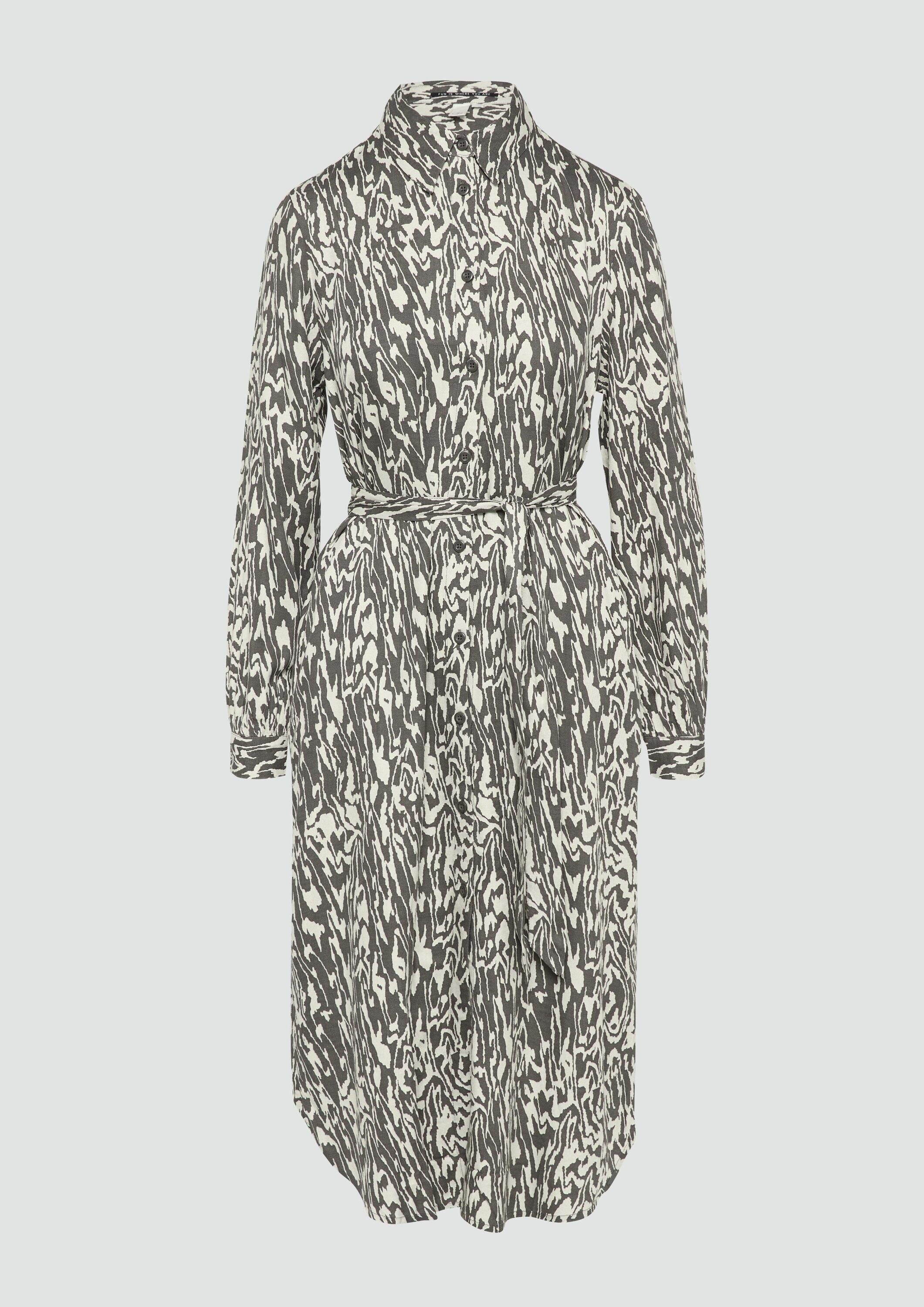 QS Midikleid Kleid Langes Kleid mit All-Over-Print