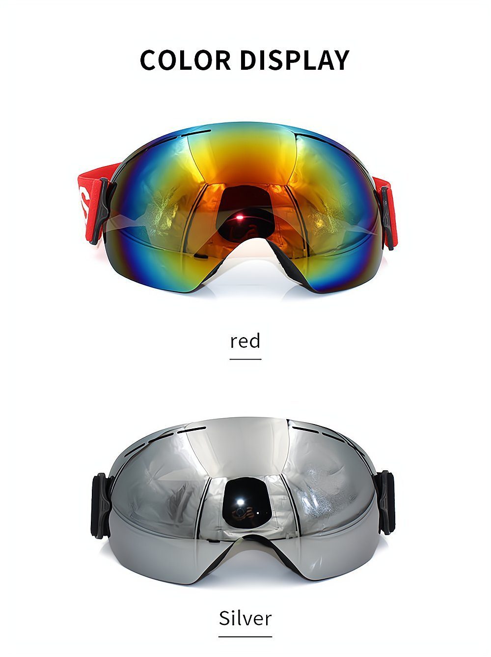 Skibrille Silber großer kugelförmiger Einschicht-Antibeschlag Ultraleichter PACIEA