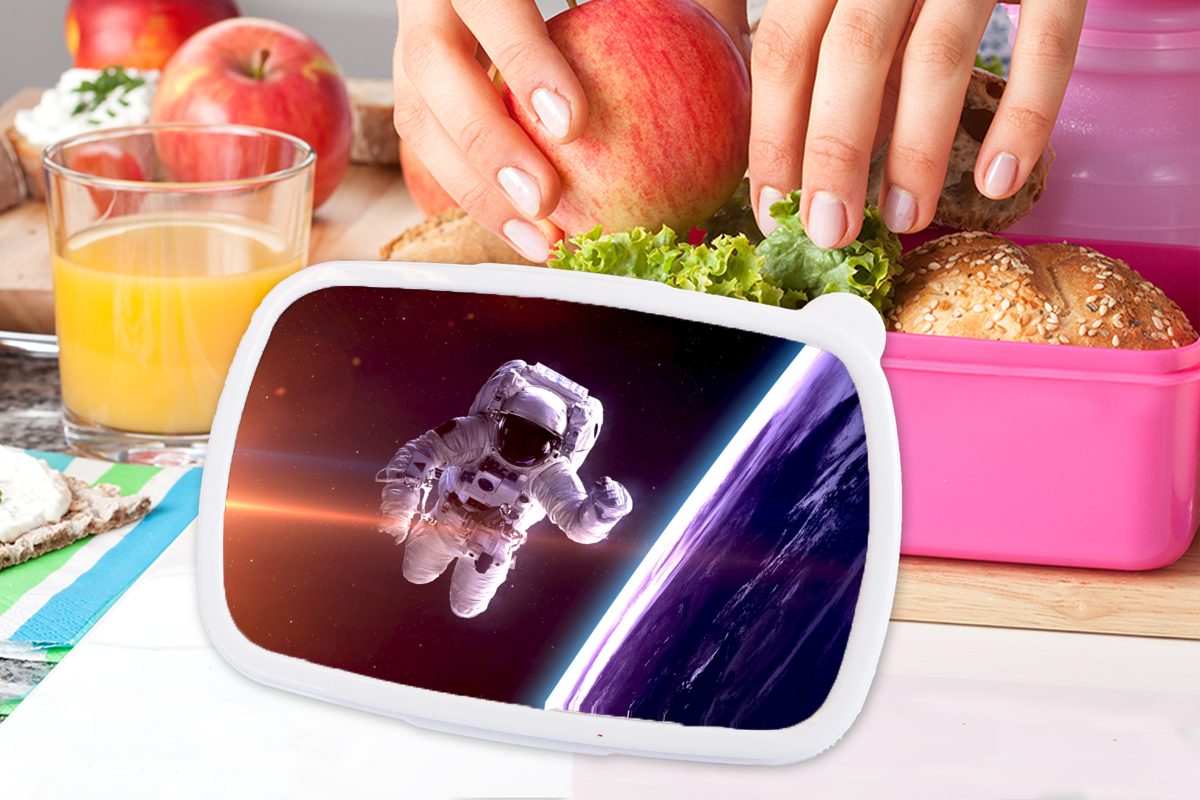 - Brotdose (2-tlg), Erwachsene, Kunststoff NASA - Kunststoff, Kinder, - Erde für Lunchbox - - Mädchen, Jungen Snackbox, MuchoWow Kinder rosa Brotbox Kinder, Weltraum