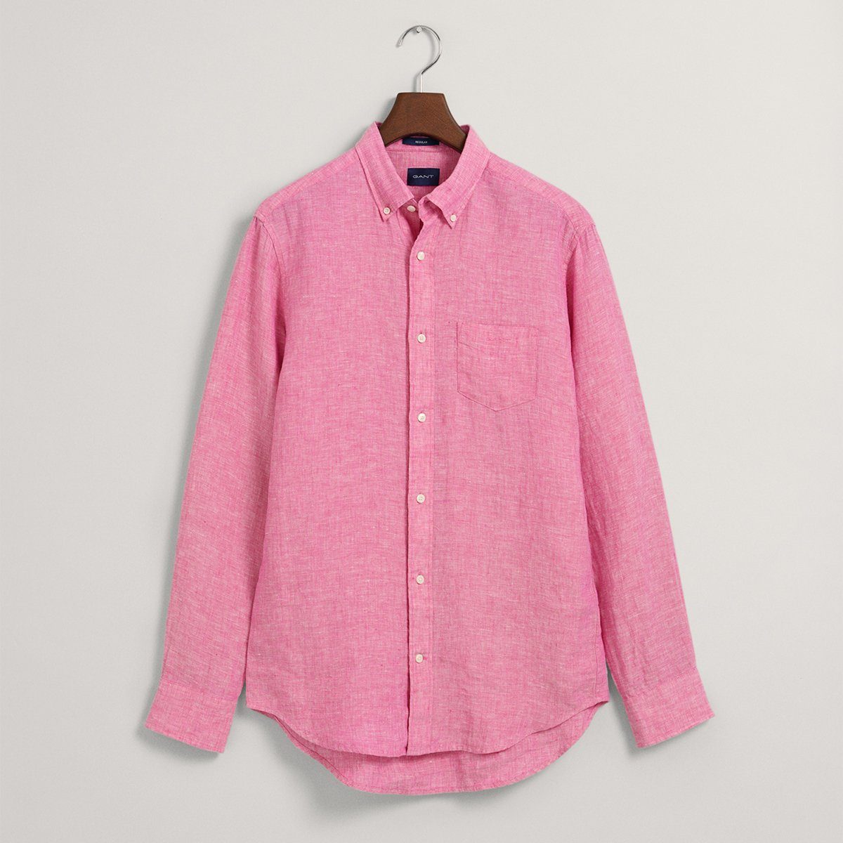 Gant Langarmhemd 3230085 Leinenhemd Herren in Knitteroptik Reg Linen