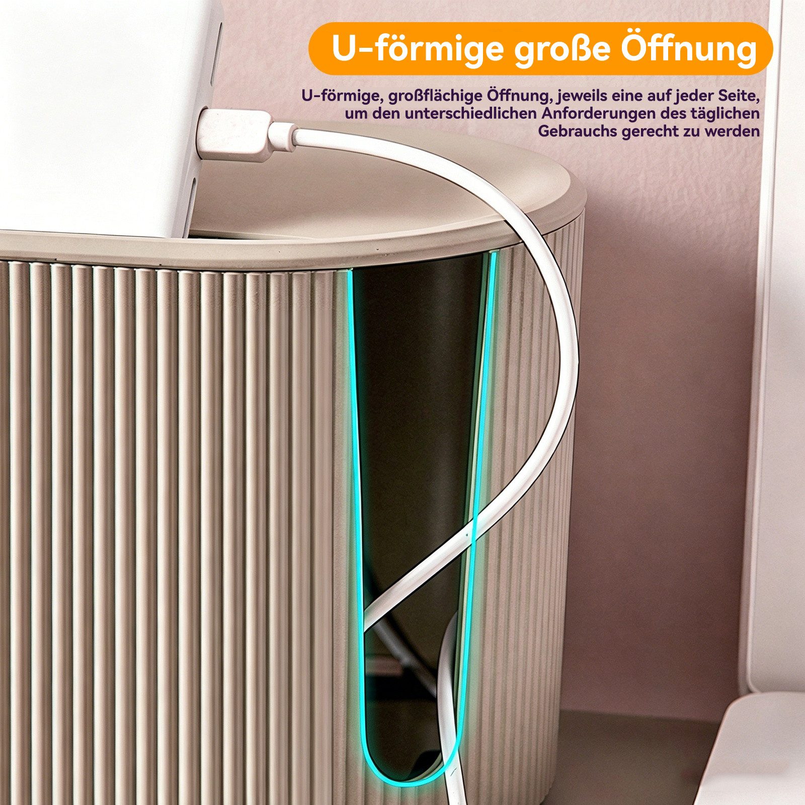 BlingBin Kabelbox Steckdosenbox Kabelmanagement Box Cord Organizer Box Aufbewahrungsbox, (1 Stück, 1-tlg., Verstecken und Ordnen von Kabeln,31x13.5x12.5cm), Draht Aufbewahrungsbox mit Deckel für Zuhause,Wohnzimmer,Schreibtisch