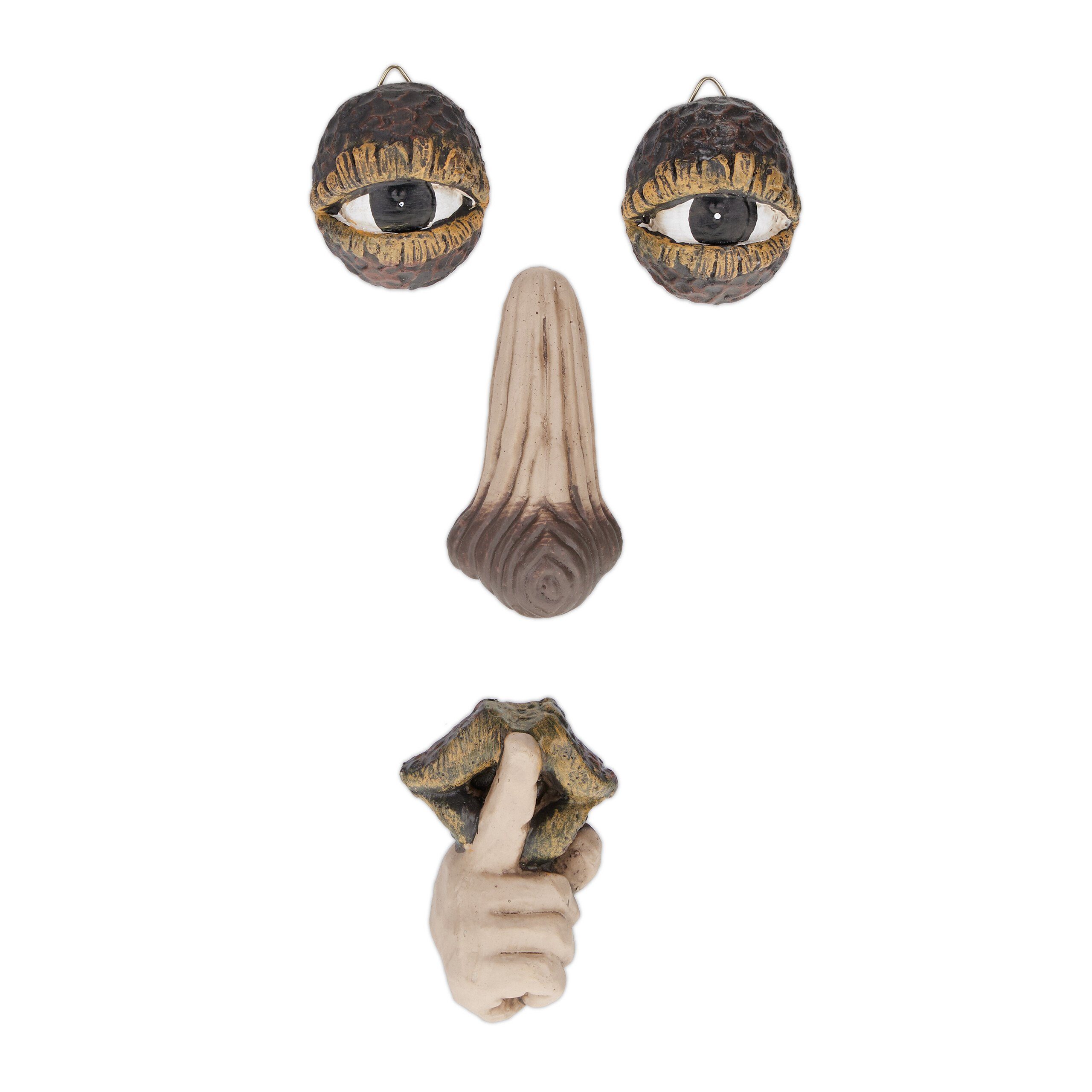 relaxdays Gartenfigur Baumgesicht mit Ruhe-Geste günstig online kaufen