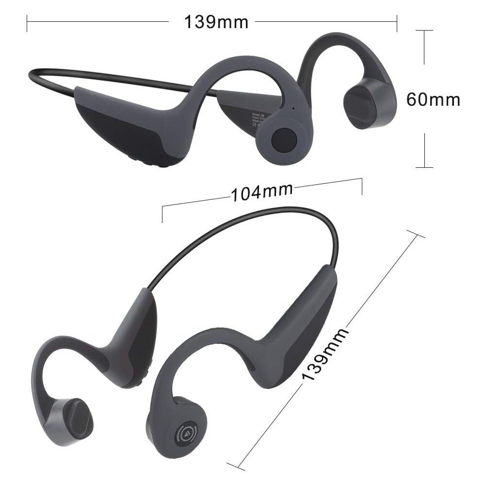 MOUTEN Bluetooth-Knochenleitungs-Headset mit Bluetooth-Kopfhörer Mikrofon