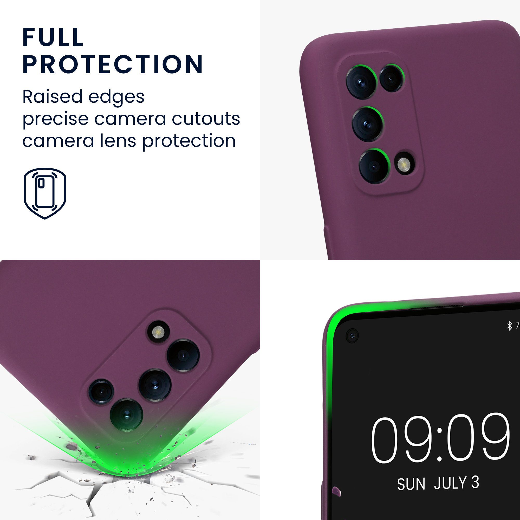 kwmobile Handyhülle Slim Case für Oppo Find X3 Lite, Hülle Silikon Handy - Handyhülle gummiert