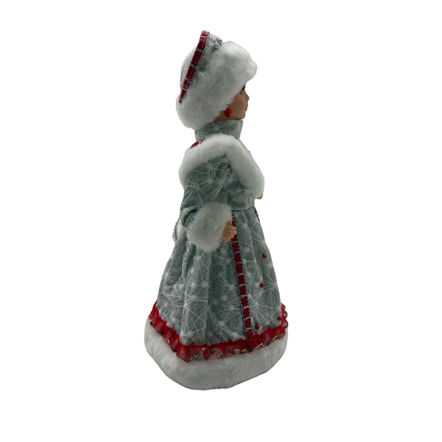 Olymp Handels GmbH Weihnachtsfigur Snegurotschka Schneemädchen silber rot 35 cm Weihnachtsdekoration – Bild 3 von 5