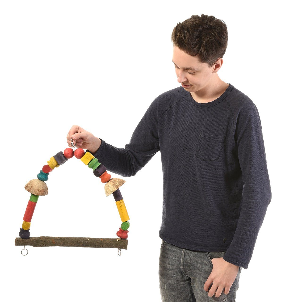 Happy Bird Vogelspielplatz Papageienschaukel, "New Ricco's Coco Swing", für Papageien, ca. 40,5 x 10 x 38 cm