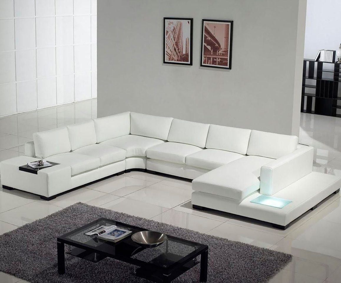 Ledersofa Design Ecksofa Wohnlandschaft Sofa Couch Ecksofa, Eck Modern JVmoebel