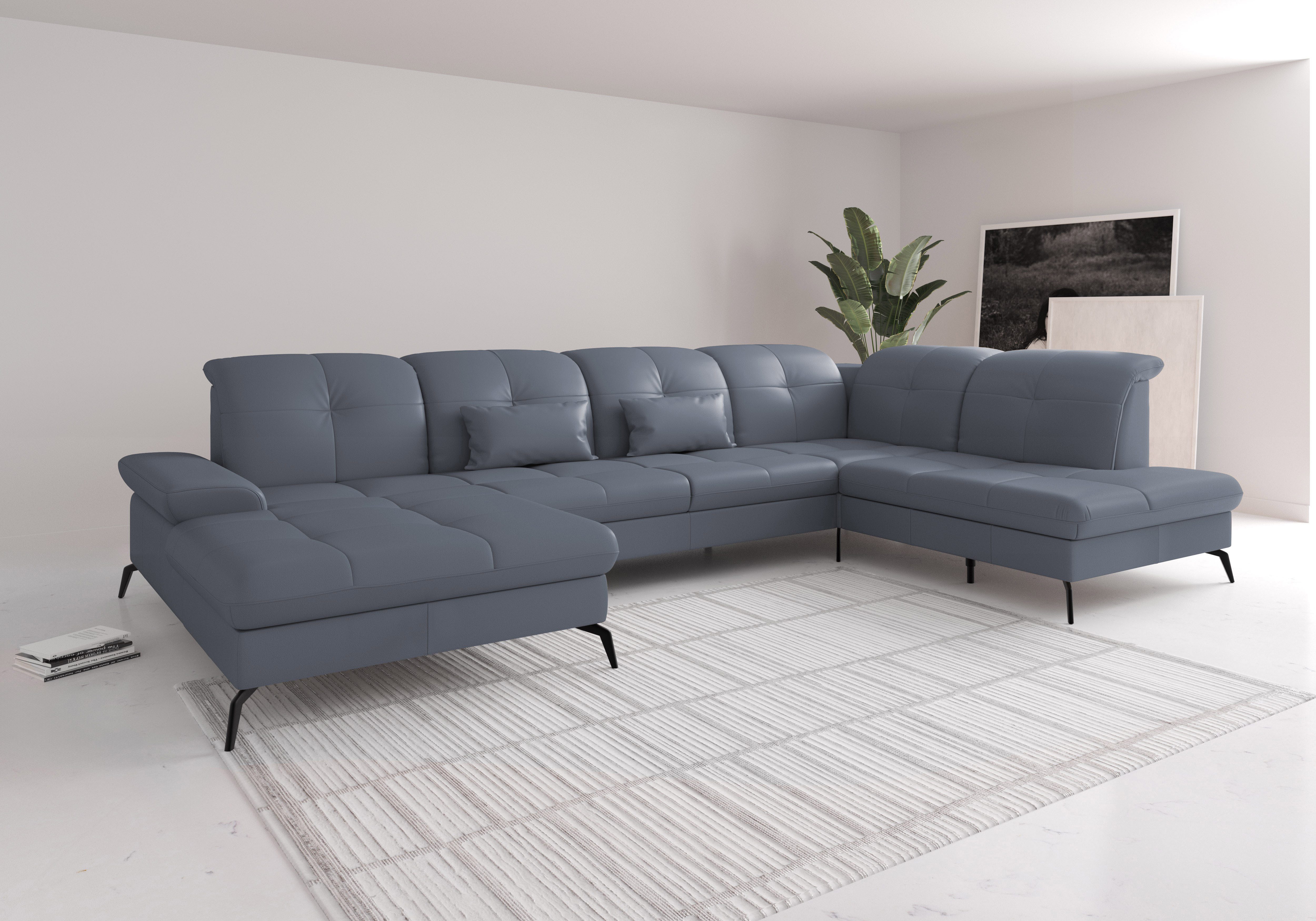 sit&more Wohnlandschaft Amica, U-Form, inkl. Sitztiefenverstellung und Armteilverstellung, wahlweise mit Kopfteilverstellung, Bettfunktion und Bettkasten