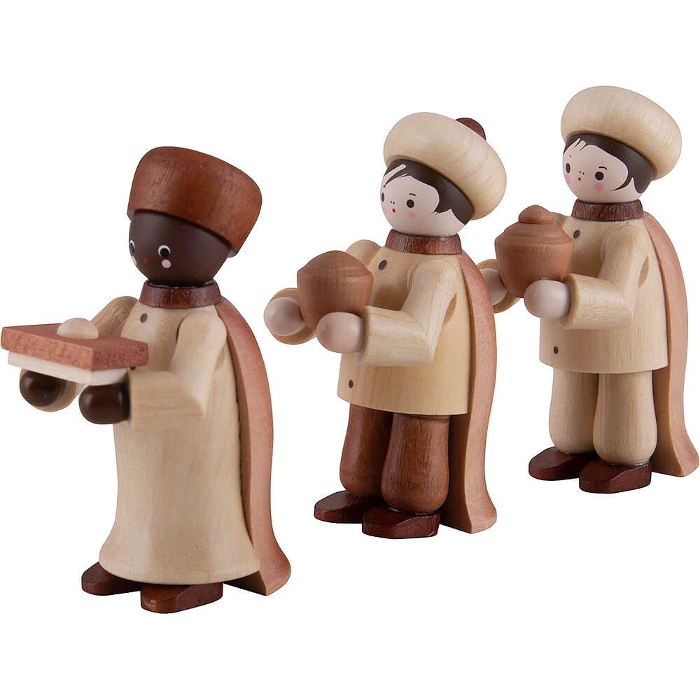 Volkskunstwerkstatt Romy Thiel Dekofigur Thiel-Figuren Heilige Drei Könige - natur (6cm) von Romy Thiel