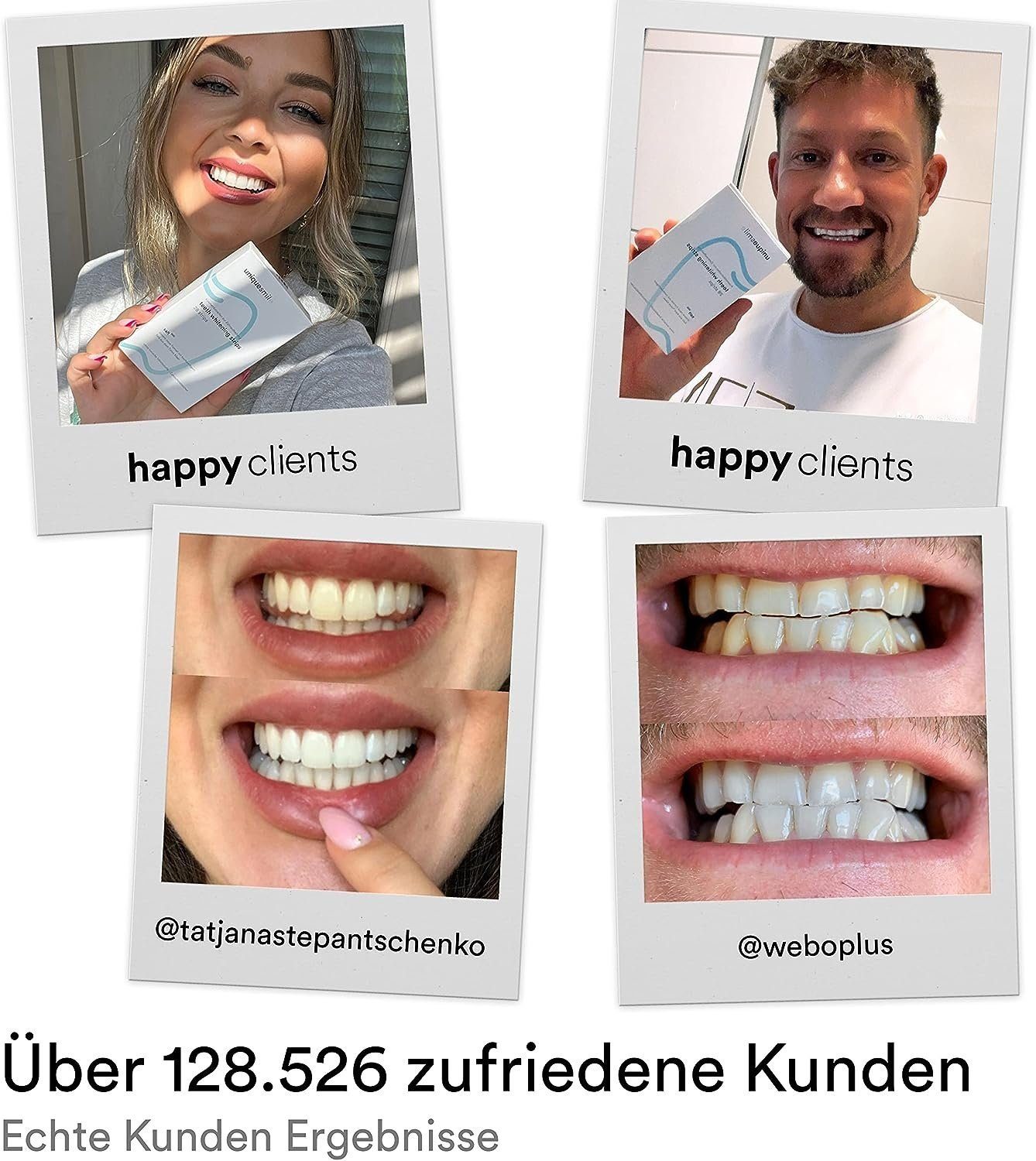 Uniquesmile White Stripes Zahnaufhellung - Testsieger - 100 Tage risikofrei testen, Zahnaufhellung Streifen, Whitestrips, Bleaching Weiße Zähne