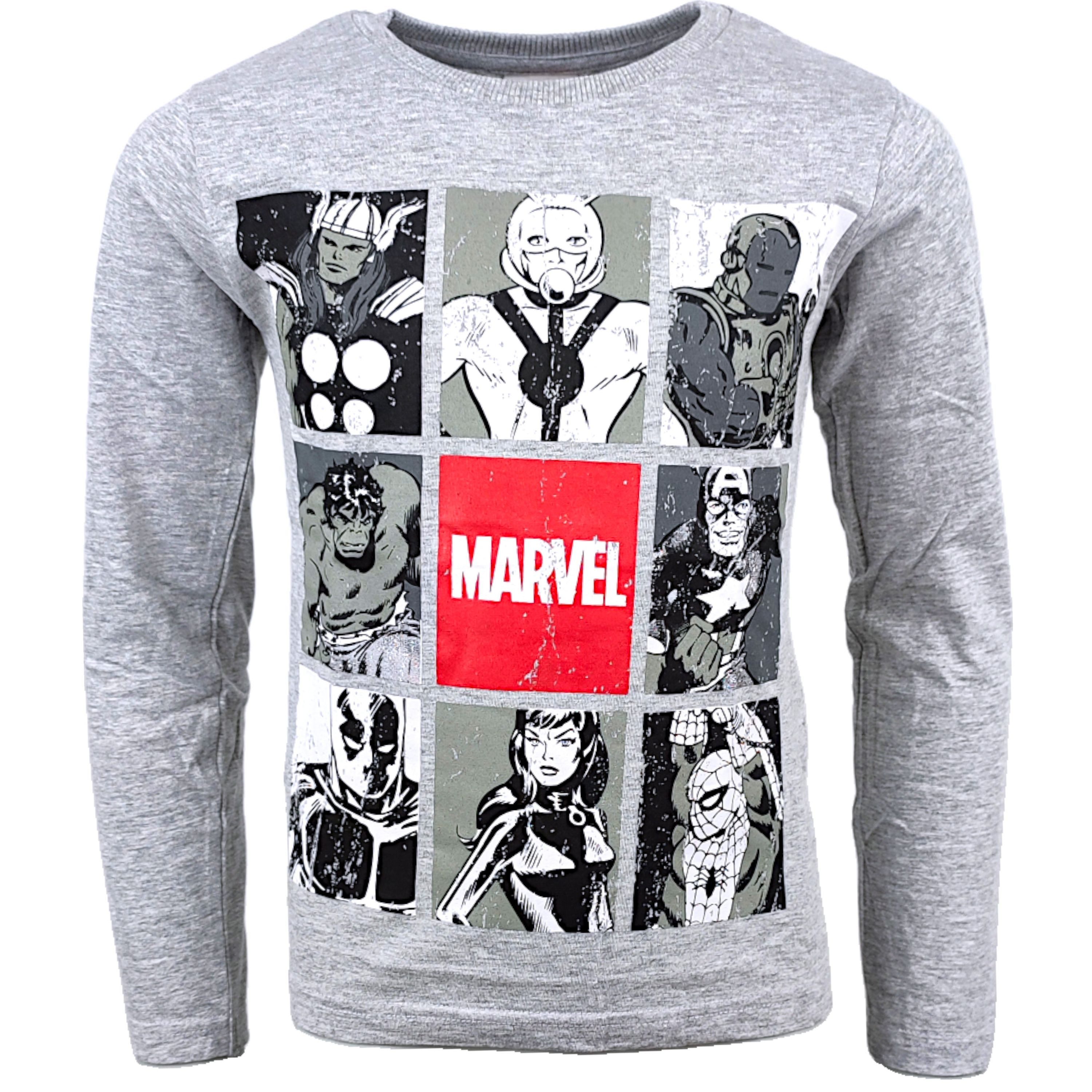 MARVEL Langarmshirt Avengers im Comic Stil Jungen Shirt aus Baumwolle Gr. 134 - 164 cm