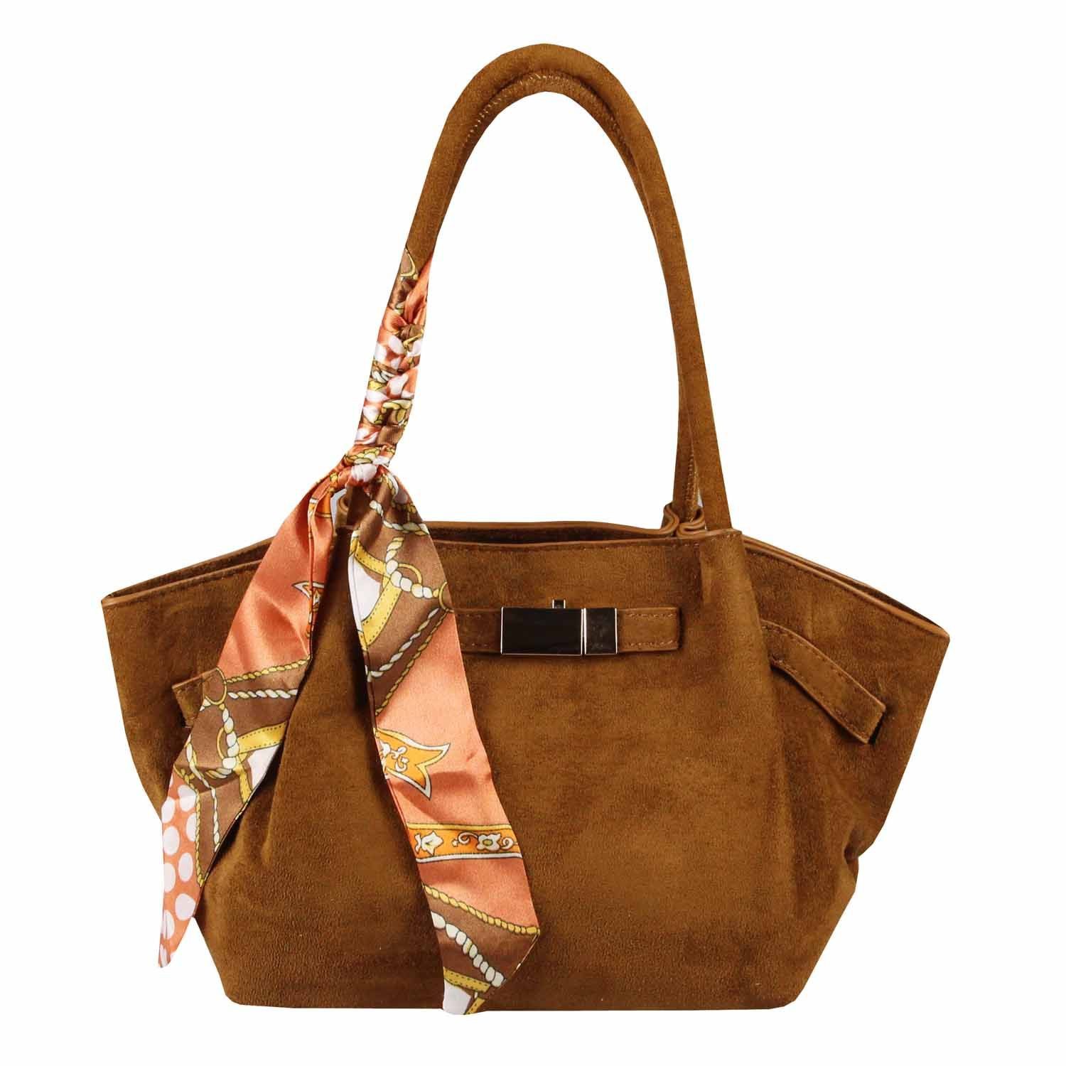 ITALYSHOP24 Schultertasche Damen Tasche Tote Bag Handtasche Wildleder Optik Mini Bag Business, Umhängetasche Samt Crossbody Damentasche Cross Over Freizeit Mini Bag