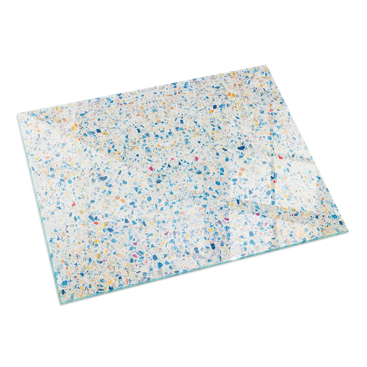 Tulup Bodenschutzplatte Blau Terrazzo-Muster, Schutzplatte aus Gehärtetem G günstig online kaufen