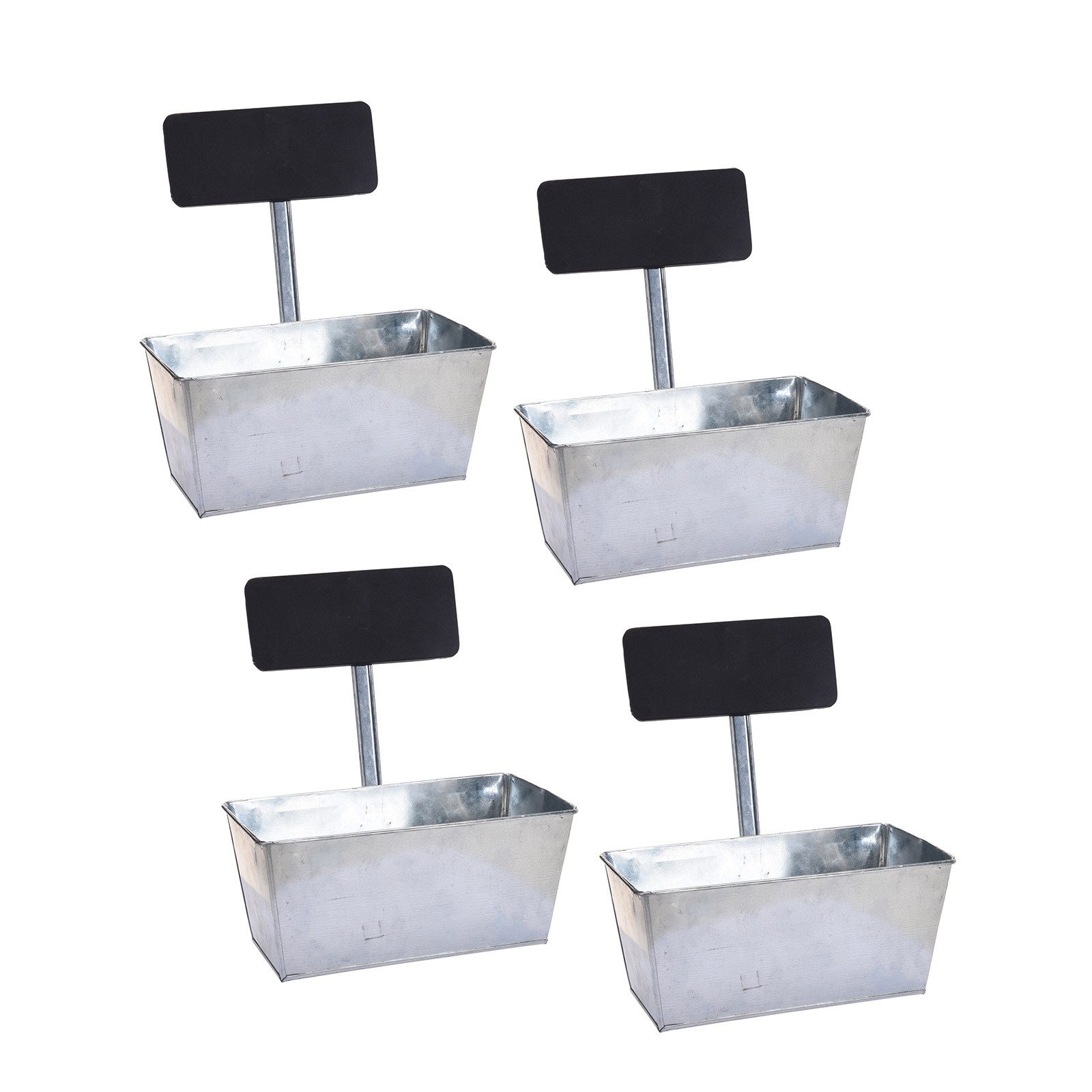 HTI-Living Blumenkasten Blumenkasten 4er Set mit Beschriftungsfeld (Set, 4 St., 4 Blumenkästen mit Schiefertafel), Pflanztopf Pflanzschale für Kräuter und Setzlinge