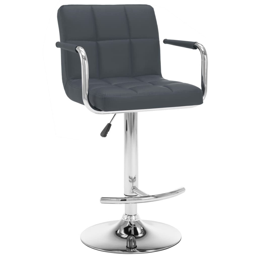 vidaXL Barhocker, Sitzhocker 2 Stk. Grau Kunstleder