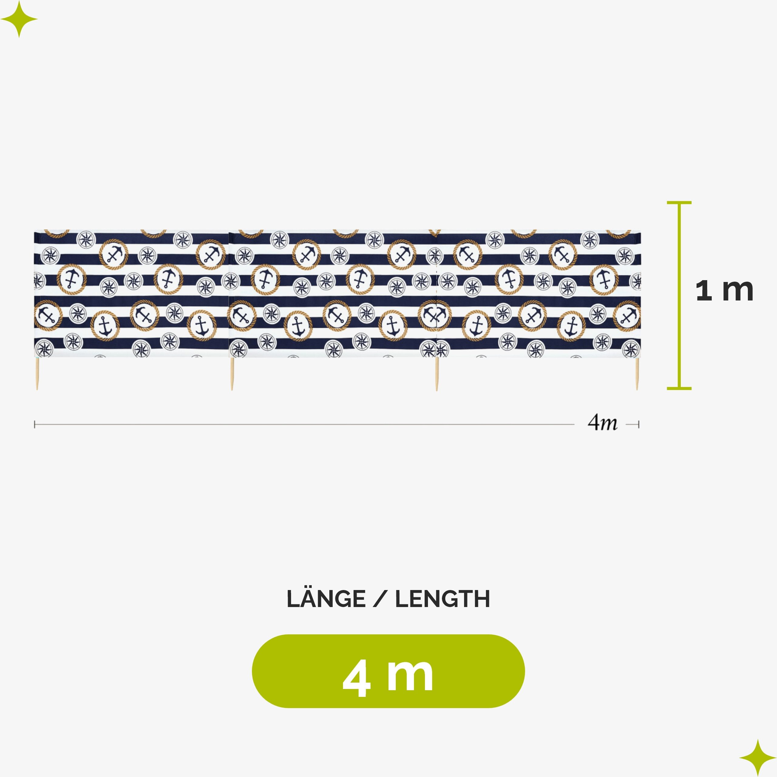 Garronda Windschutz Strand Sichtschutz 4m lang günstig online kaufen