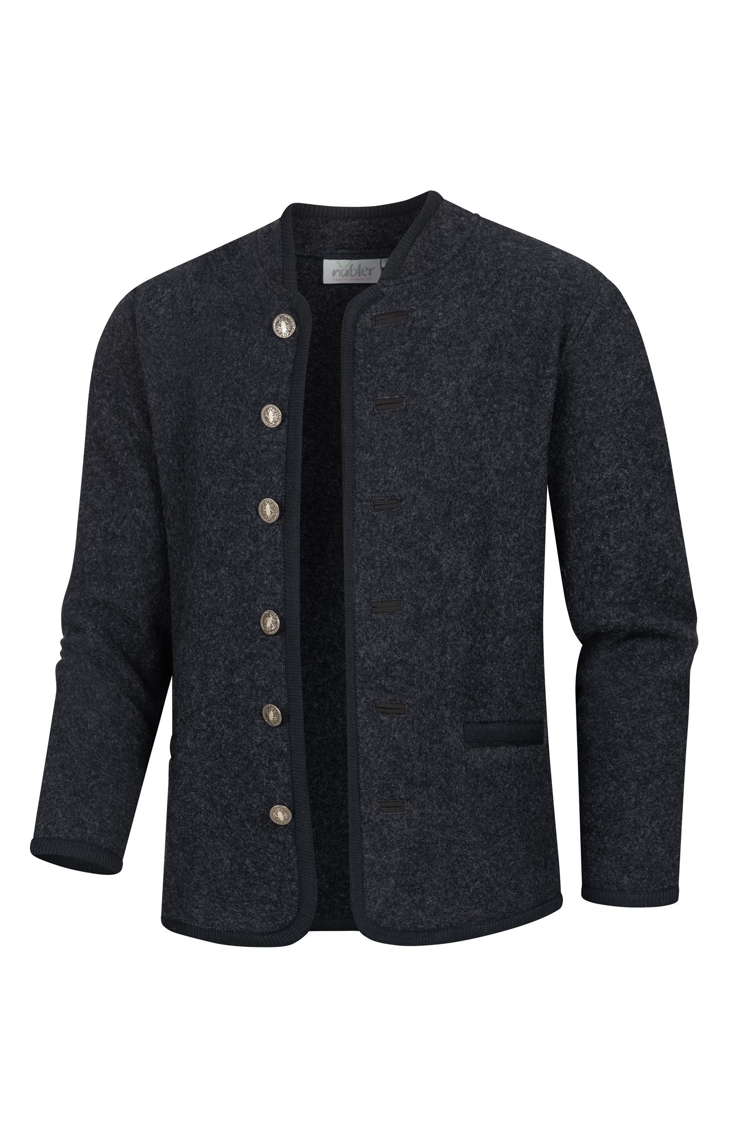 Nübler Trachtenstrickjacke Walkjacke Friedrich in Dunkelblau günstig online kaufen