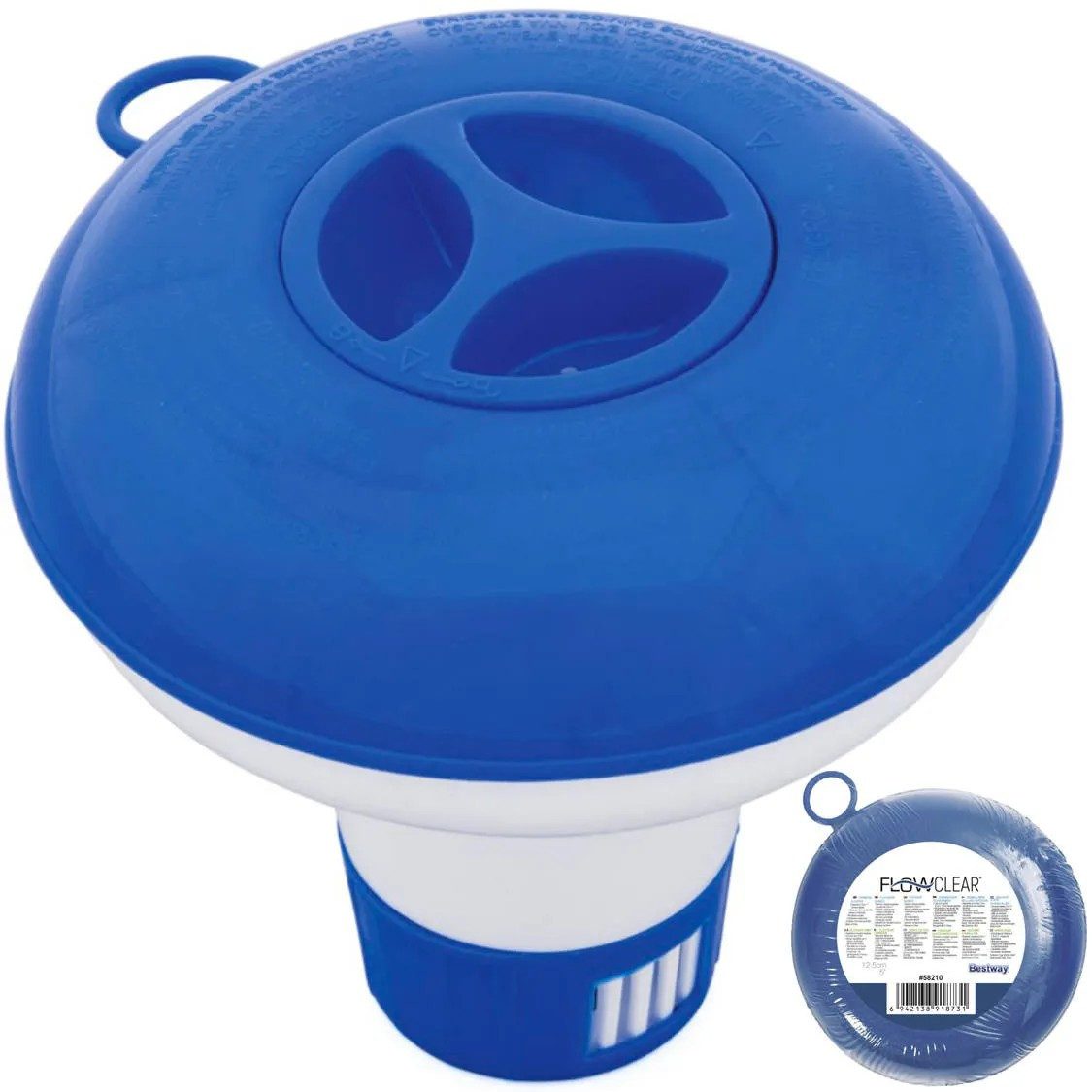 BESTWAY Chlordosierschwimmer Chlorspender Dosierschwimmer Poolschwimmer, (Spar-Set, 1-tlg., Ø 12,5 cm verstellbar) verstellbare Dosierung, UV-beständig, schwimmend