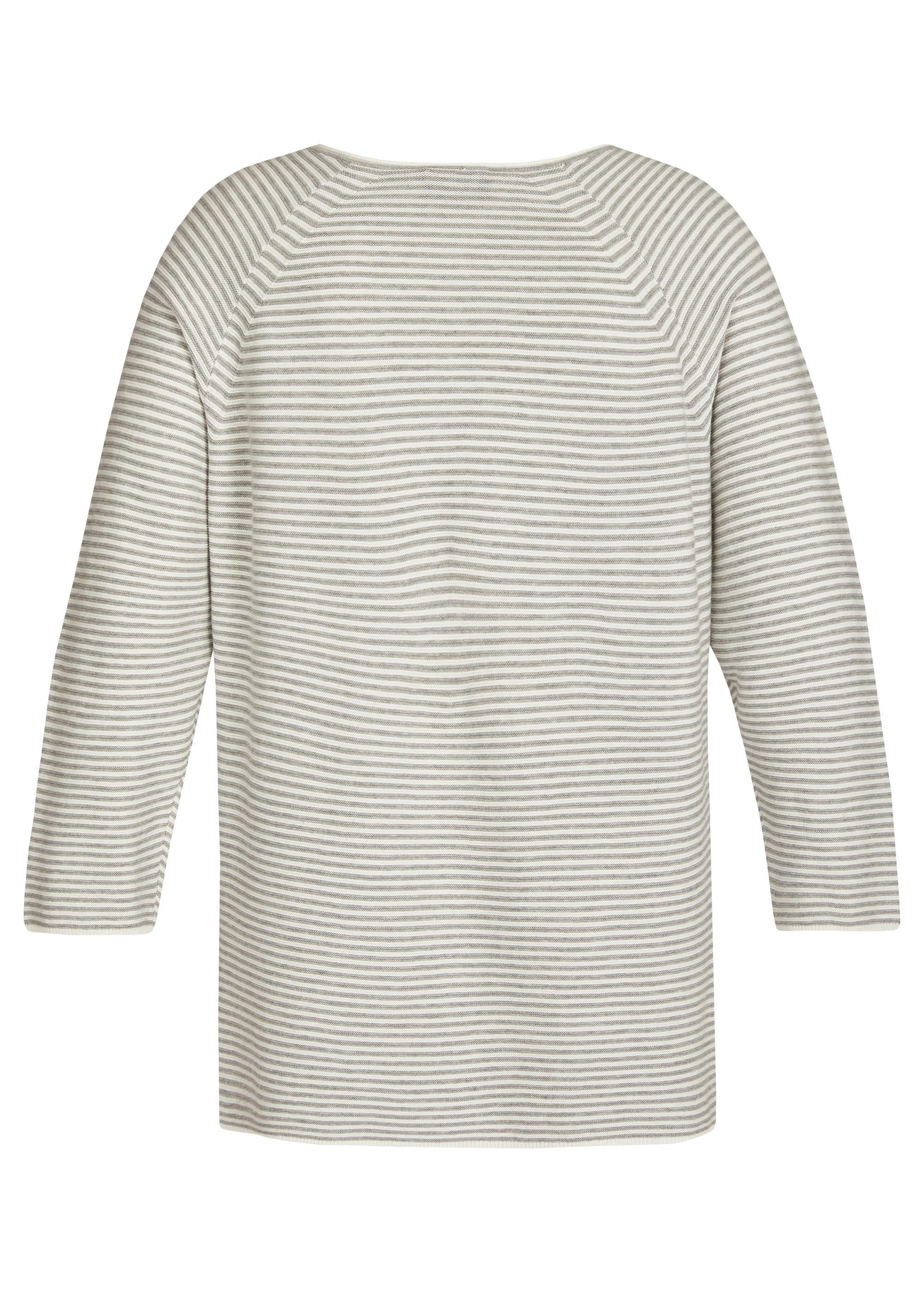 Damen Pullover VIA APPIA DUE V-Ausschnitt-Pullover Fescher Pullover mit gestreiftem Muster