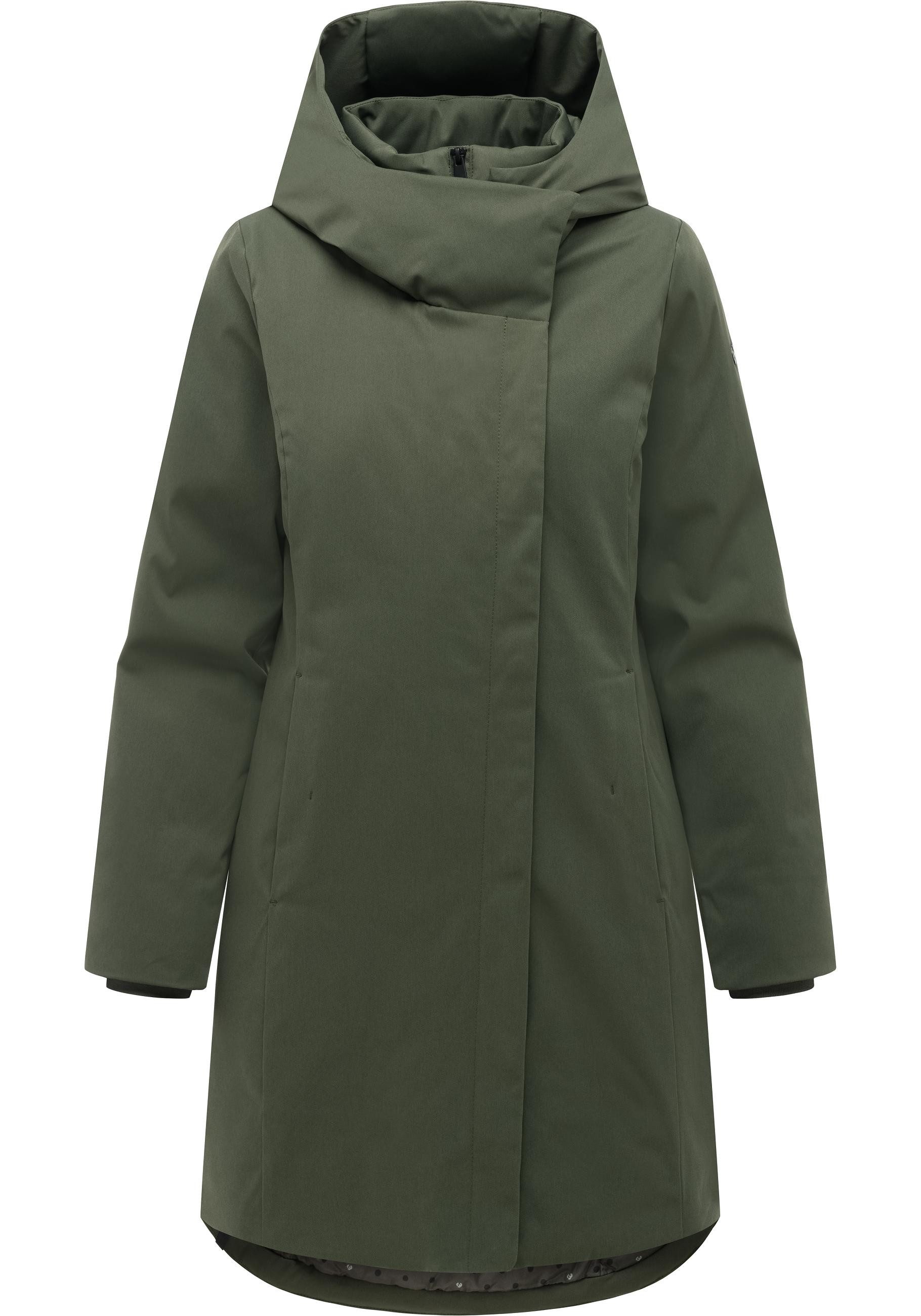 Ragwear Kurzmantel Pavleen Y Griffiger Damen Mantel mit hohem Kragen