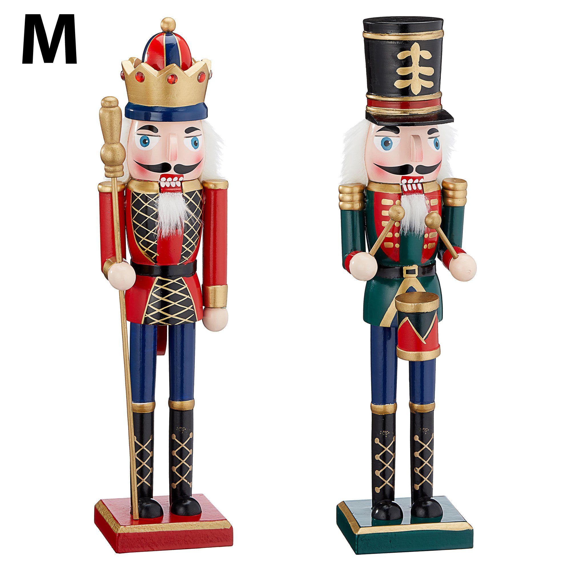 CEPEWA Nussknacker Nussknacker 2er Set König+Trommler Weihnachten