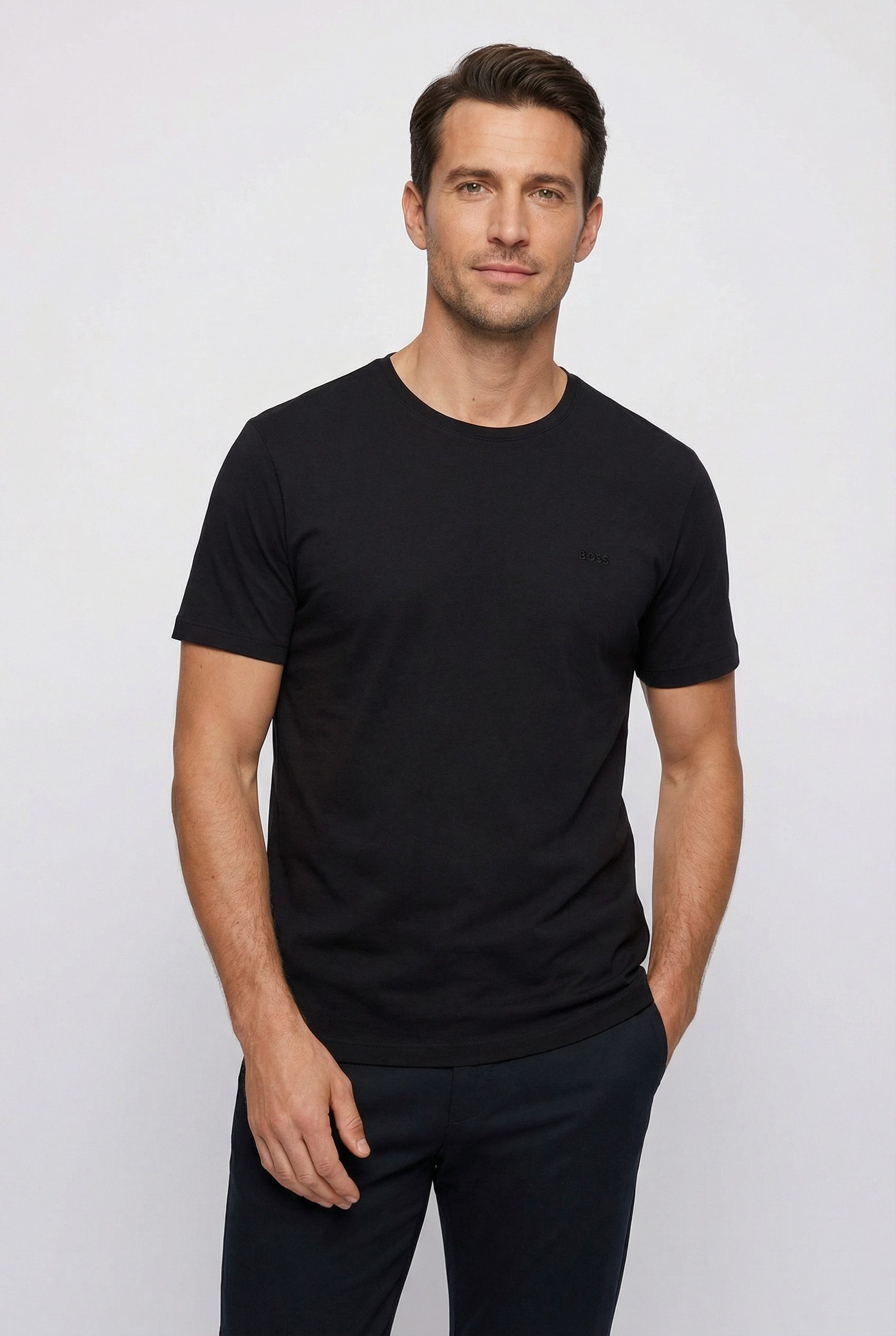 BOSS Rundhalsshirt B-TShirtRN 2P Comfor (Packung, 2-tlg., 2er-Pack) mit tonalen Logo
