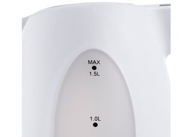 Tristar Wasserkocher, 1.5 l, 2200 W, elektrischer Tee Heißwasserbereiter ohne Kabel schnell, leise 360°-Fuß