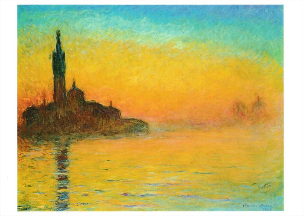 Monet Kunstkarte "Dämmerung Postkarte Claude (Venedig)"