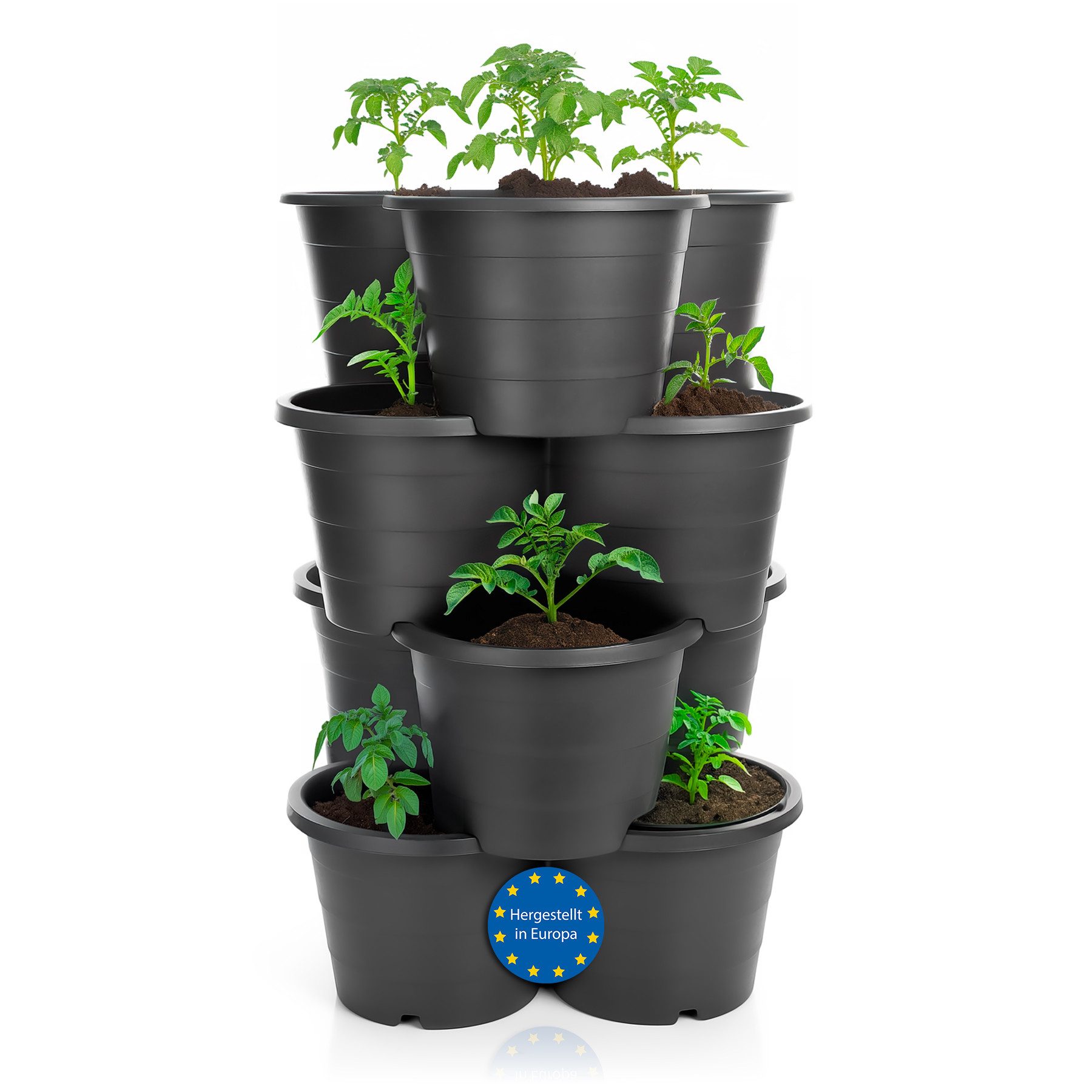 BigDean Pflanzkübel 4er Set Pflanzturm ideal für Erdbeeren, Kartoffeln & Kr günstig online kaufen