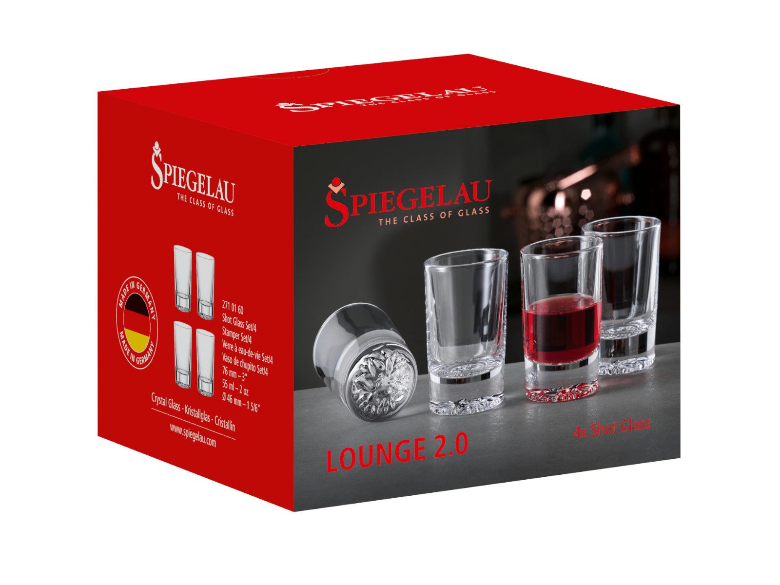 SPIEGELAU Gläser-Set Lounge 2.0 Shot/Stamper Set 4tlg, Kristallglas, Stamper Set/4 662/43 Lounge 2.0 UK/4