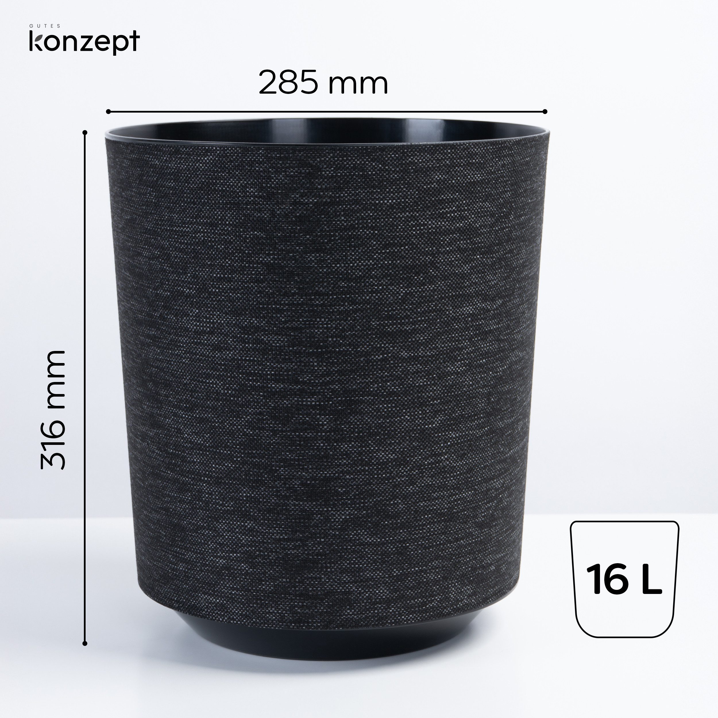 KONZEPT Pflanzkübel Blumentopf groß, in Textil-Optik günstig online kaufen