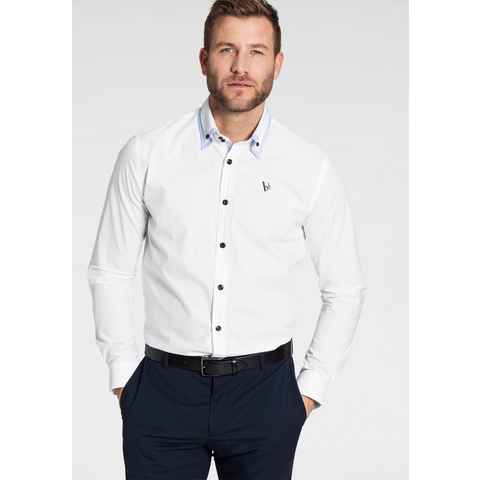 Bruno Banani Langarmhemd Button-down-Kragen, das perfekte Hemd für viele Anlässe