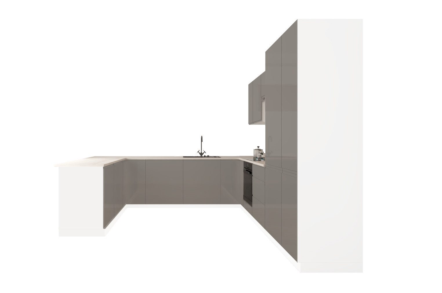 ROYAL24_MARKT Winkelküche Velmora U-Form Küche KÜ-AS-010 – mit viel Stauraum und MDF-Fronten, (Komplett Set), Edles Material - Zeitlos - Elegant – Bild 2 von 5