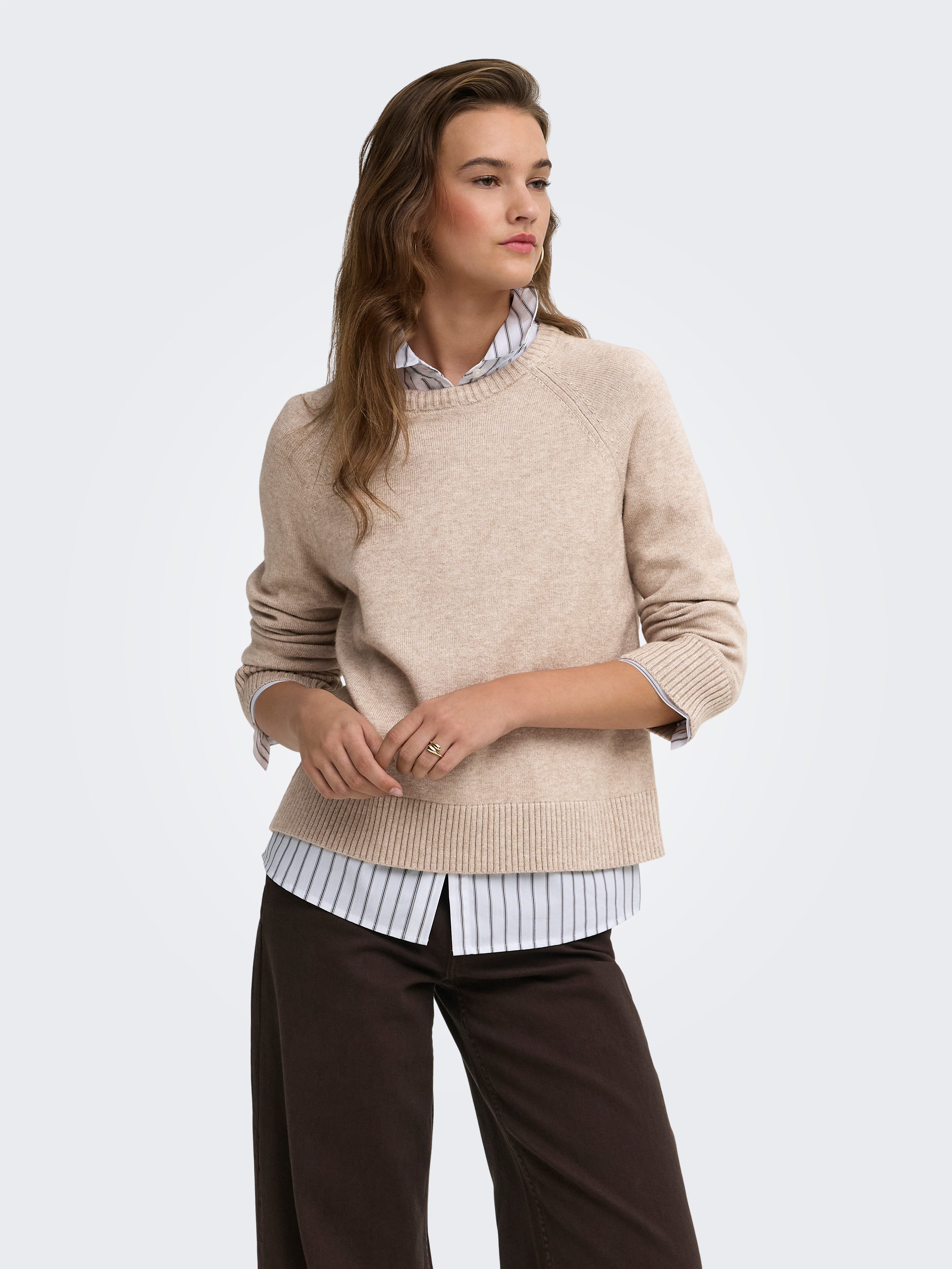ONLY Strickpullover ONLPRINCESS LS O-NECK RAGLAN KNT NOOS Viskosemischung, regular fit