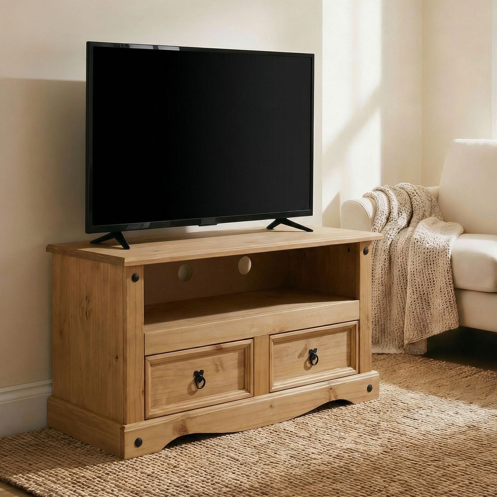 CARO-Möbel Lowboard SALSA, TV Board mit Stauraum, Mexiko Stil Landhaus, Mas günstig online kaufen