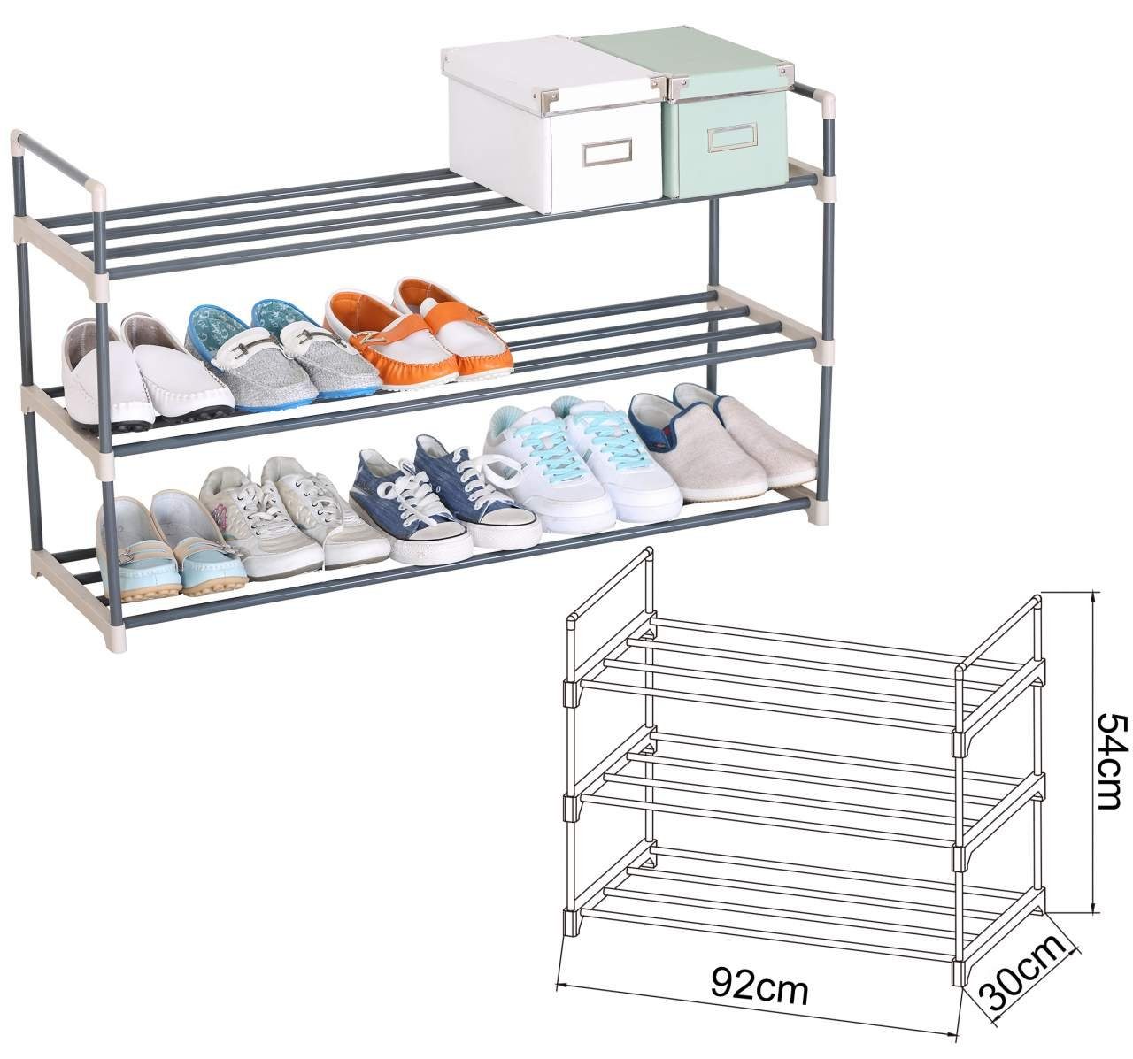 Schuhständer 1-tlg., Schuhregal Schuhregal, 3 Woltu Schicht