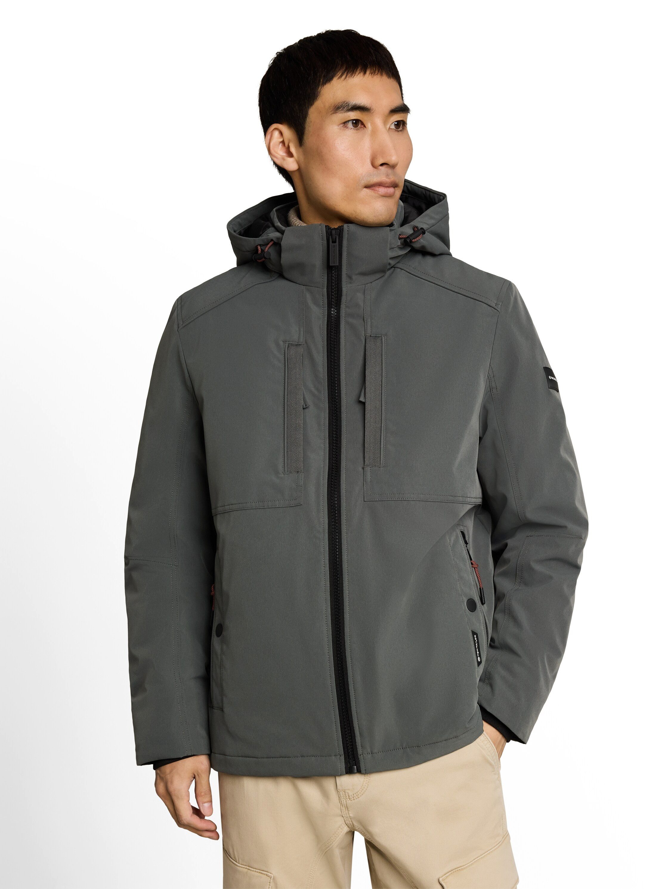 TOM TAILOR Softshelljacke Übergangsjacke / Fleece und Kapuze