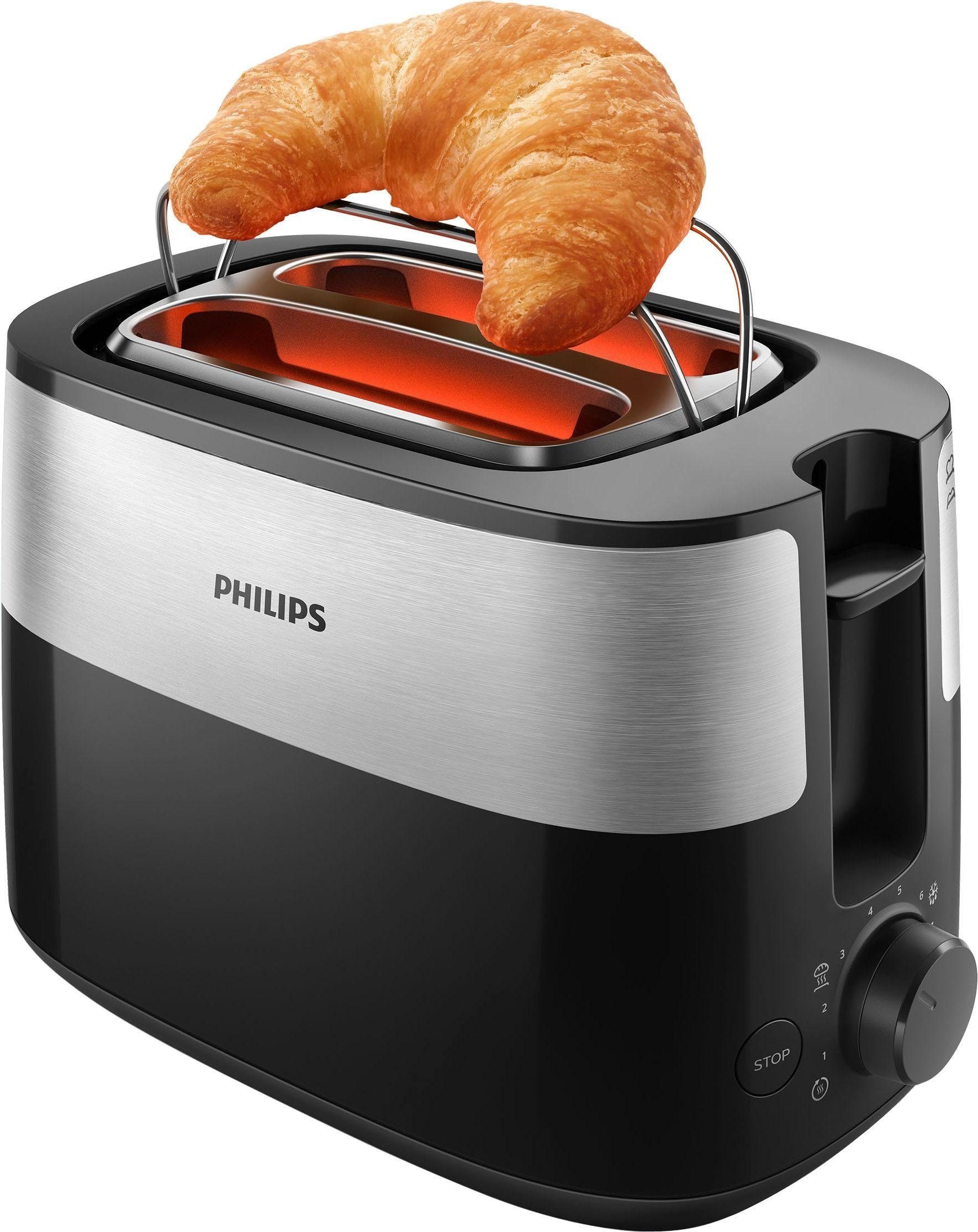 kurze Toaster 2 W Philips Collection 830 Daily Schlitze, HD2516/90,