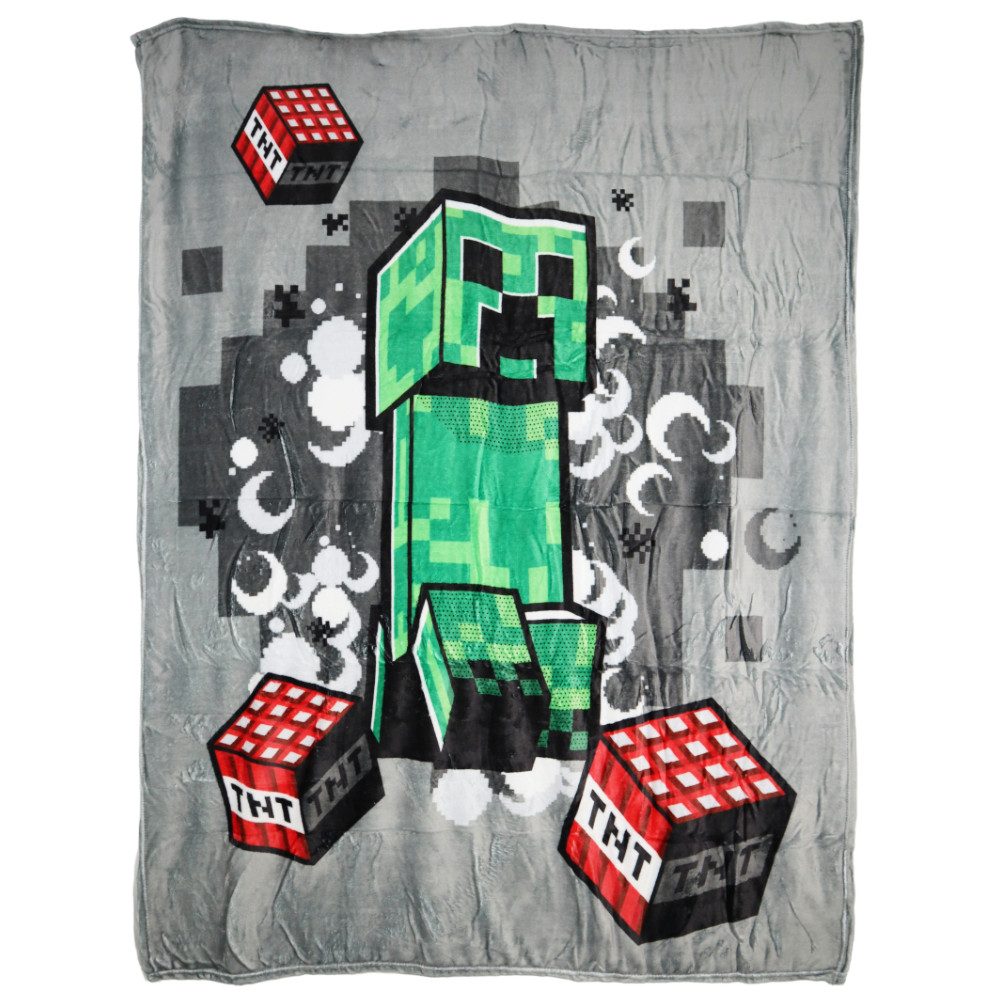 Wohndecke Minecraft Creeper Flanell Fleecedecke Kuscheldecke günstig online kaufen