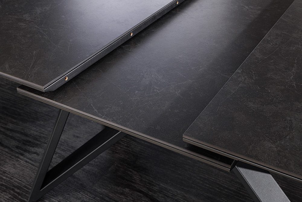 riess-ambiente Esstisch ATLAS 160-200cm graphit grau/schwarz – Keramikplatte, Metallgestell (Einzelartikel, 1-St), ausziehbar für flexible Nutzung – ideal für b – Bild 5 von 5