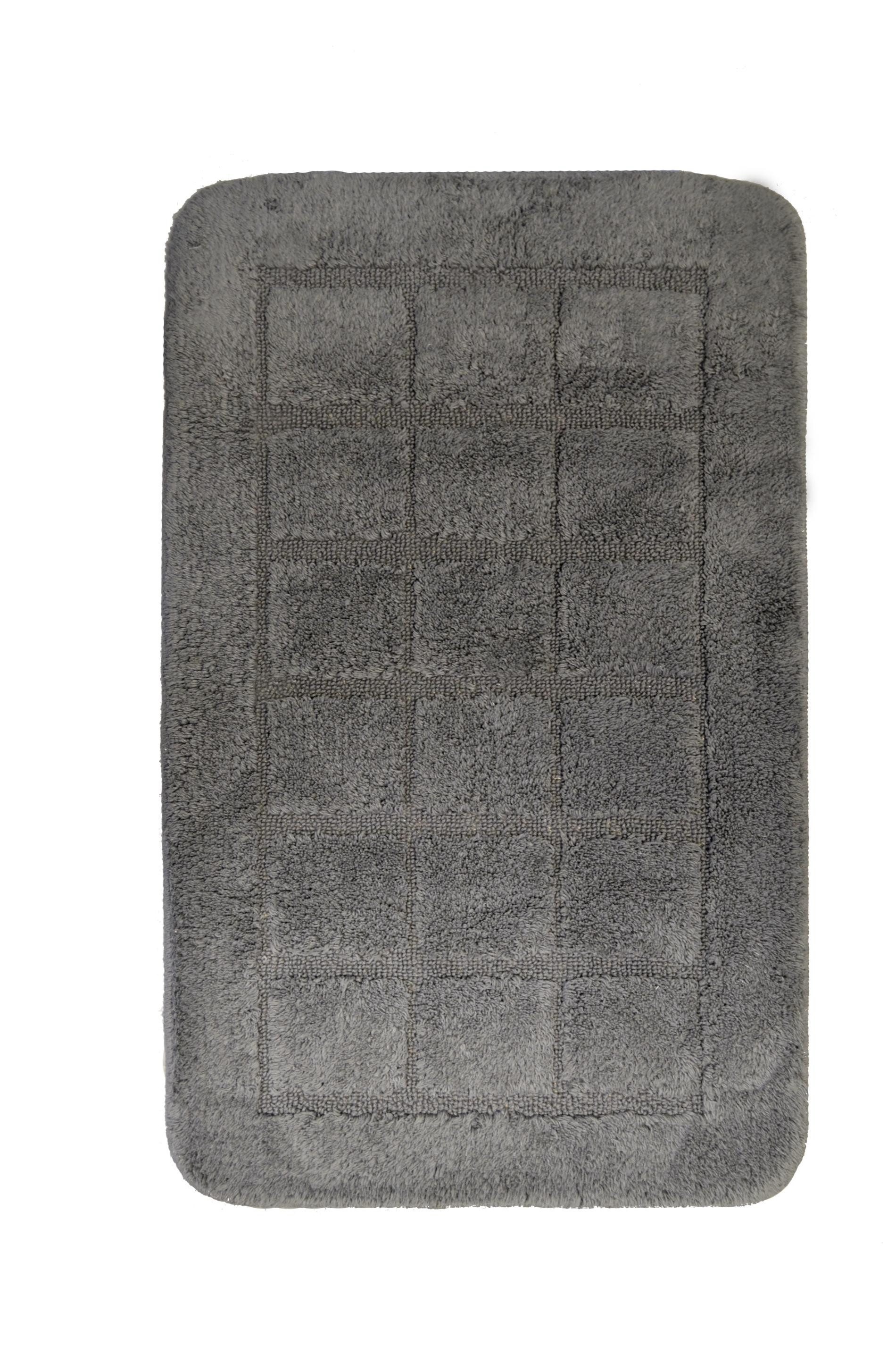 Ridder Badematte Delhi grau, Höhe 80 mm, 100% Polyester-Microfaser